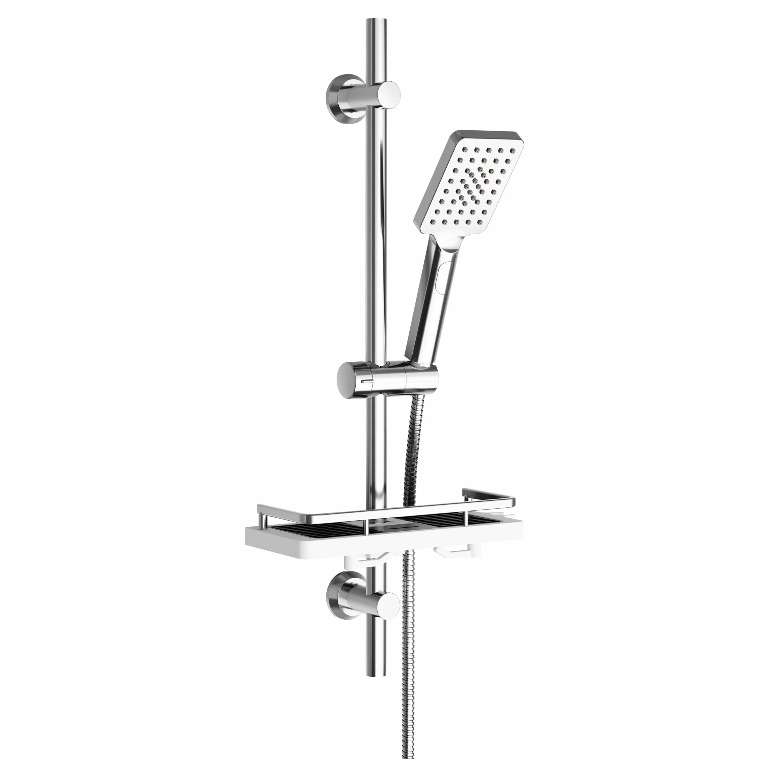 Görbach Colonna Doccia Acciaio Inox 70 cm Cromo 3 Getti con Soffione e Supporto