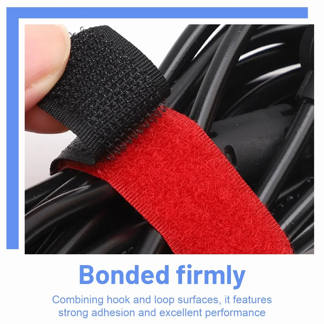 Cinghie di Fissaggio Riutilizzabili Nylon 30cm x 2cm Regolabili per Gestione Cavi Organizer