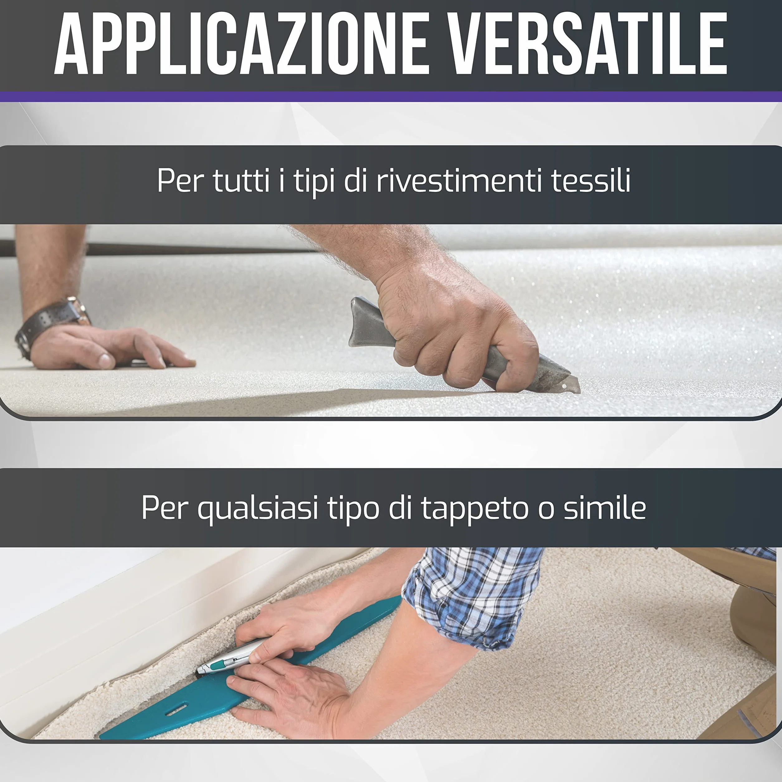 Filzada 120x PROFI Lame trapezoidali per coltelli per tappeti 0,5 x 0,5 mm