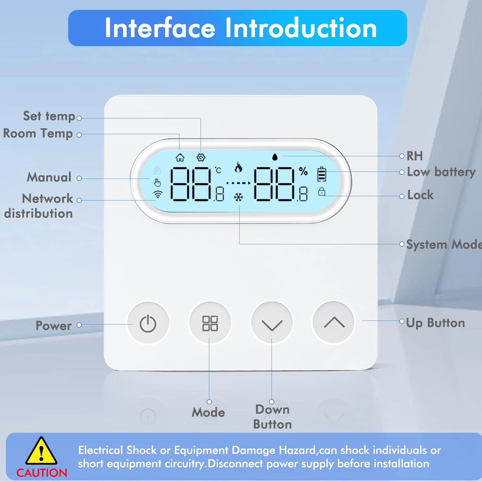 Termostato Smart, termostato intelligente WiFi, caldaia a parete, regolatore di temperatura compatibile con Alexa Smart Life