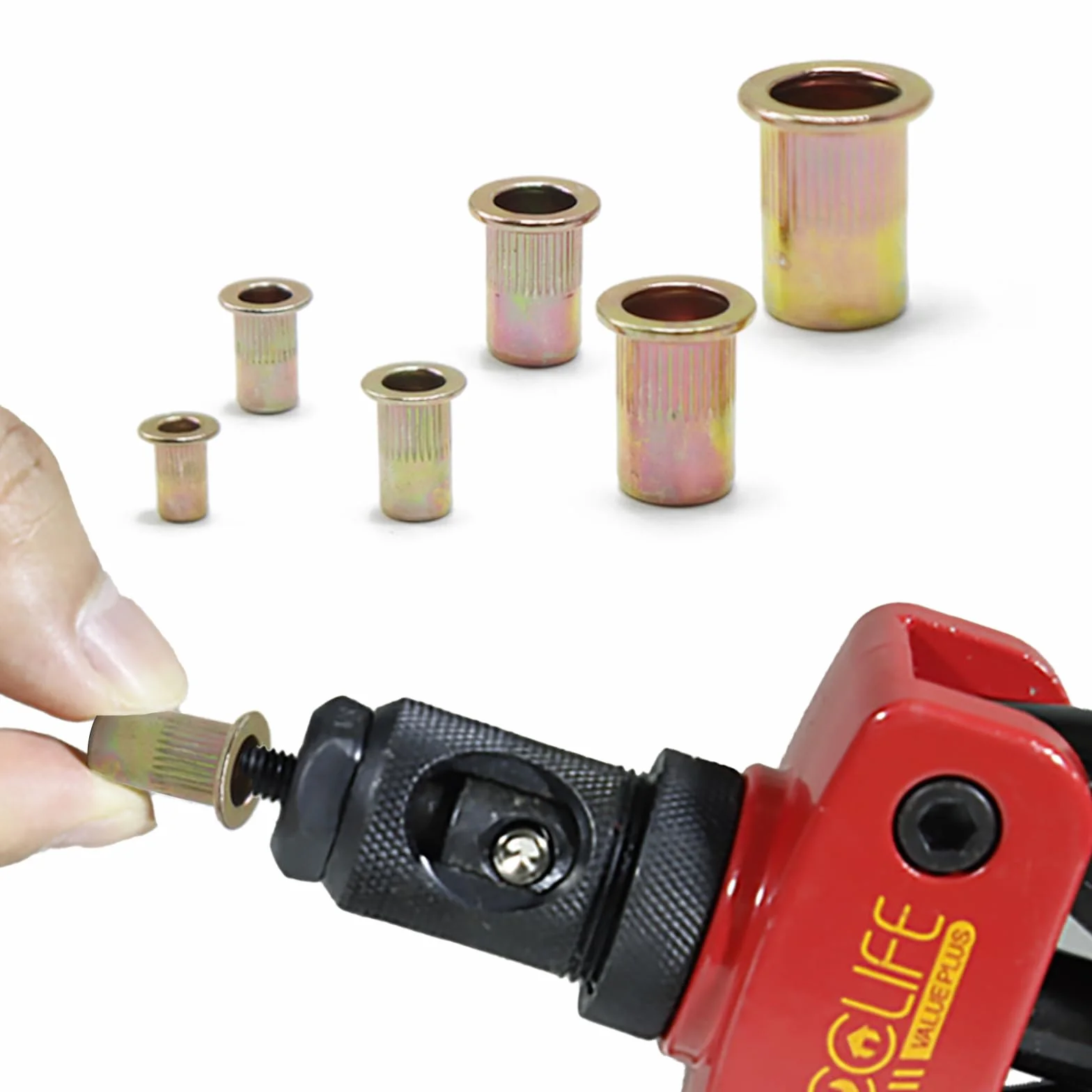 CCLIFE 150 Pezzi Dado filettato per rivetto acciaio carbonio M3 M4 M5 M6 M8 M10