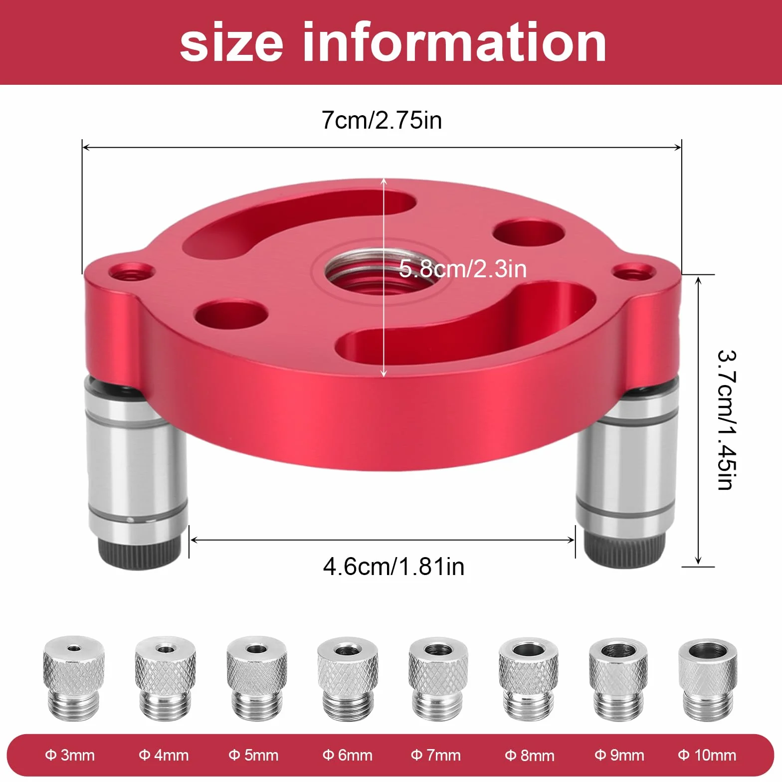 Kit di Ricerca del Centro per Lavorazione del Legno, Autocentrante Verticale con Bussole 3-10 mm, Guida per Trapano