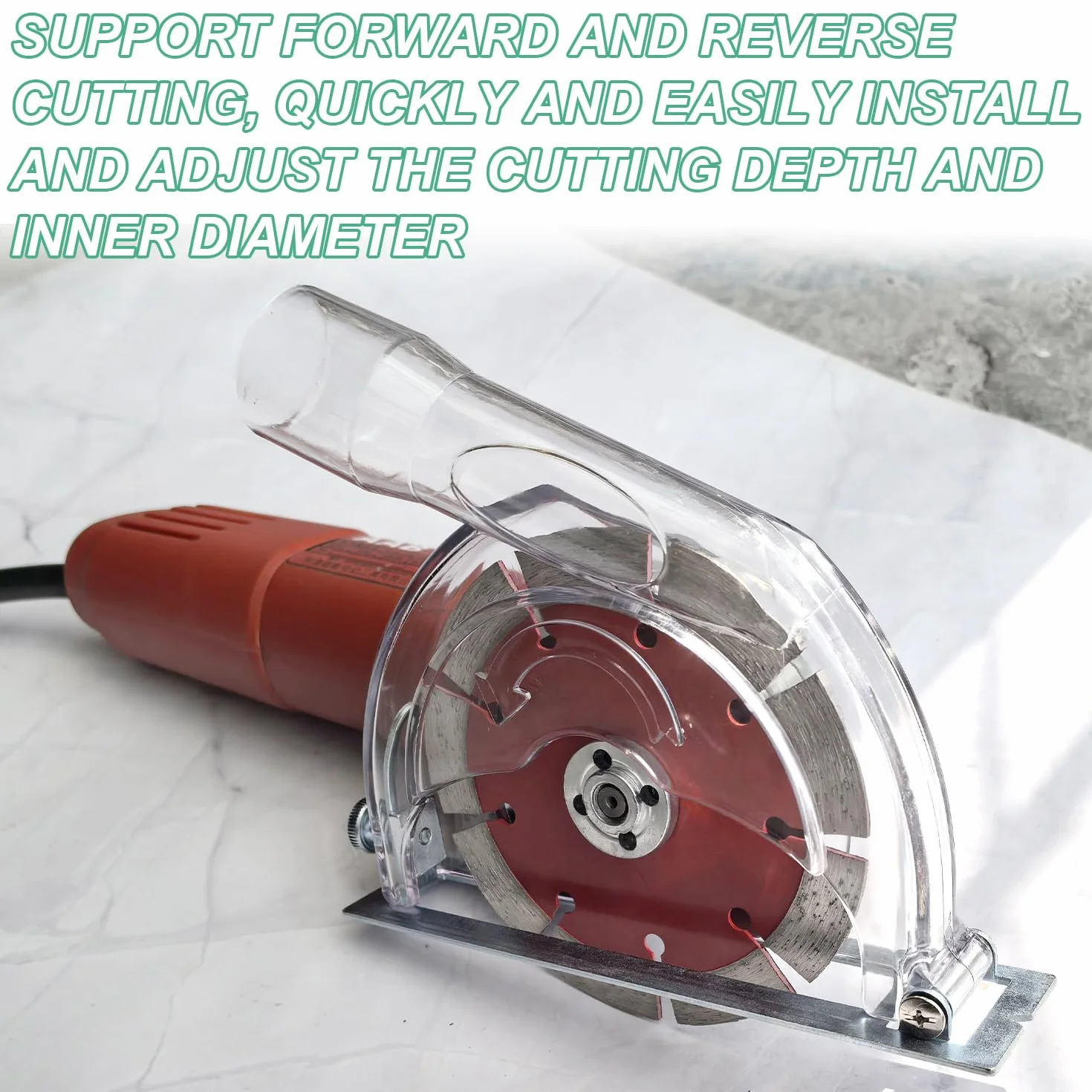 Cappa Aspirante per Smerigliatrice Angolare 125mm con Chiave Esagonale e Rondelle per Dischi da Taglio 90-125mm