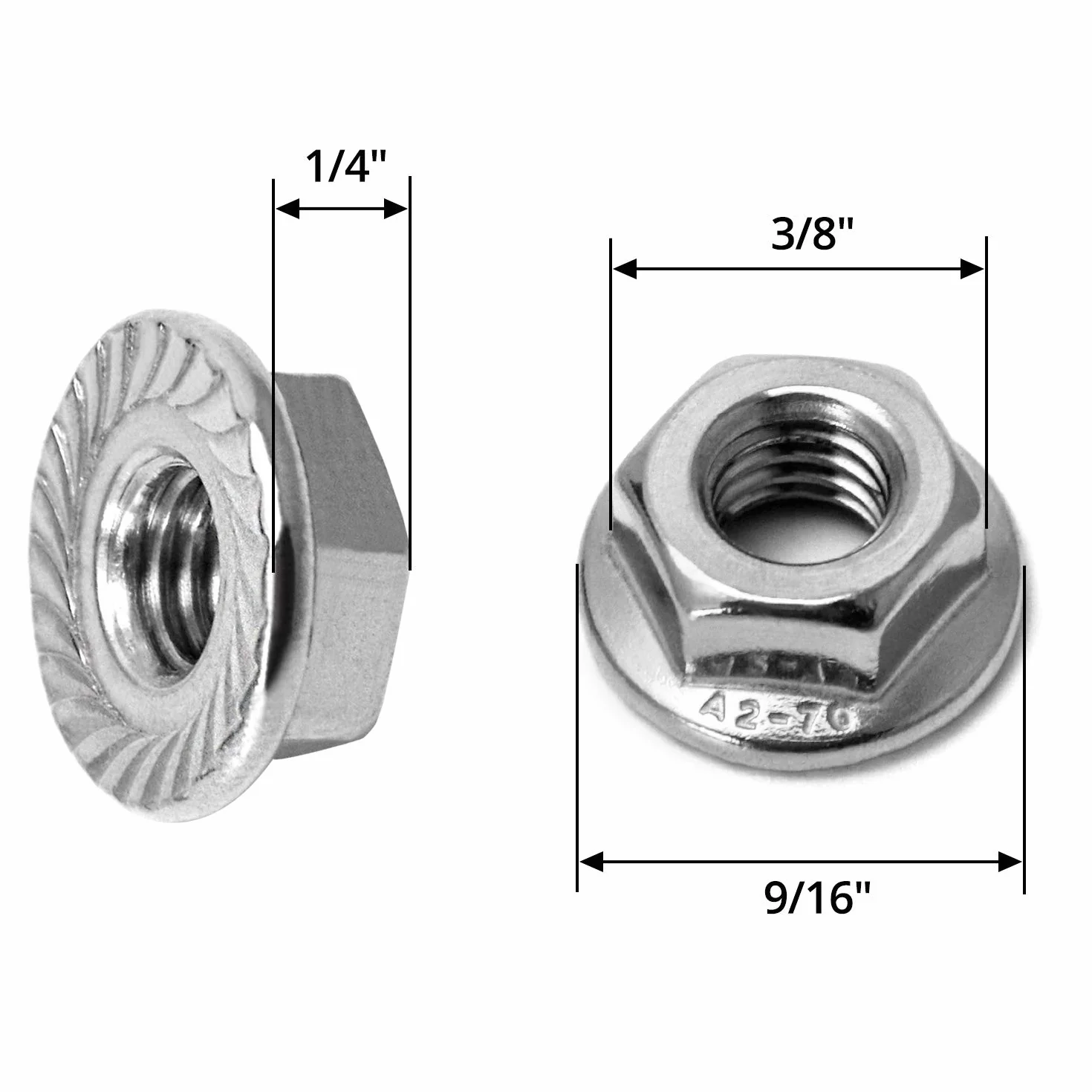 QWORK M6 Dado Flangiato Esagonale, acciaio inossidabile 304, confezione da 50