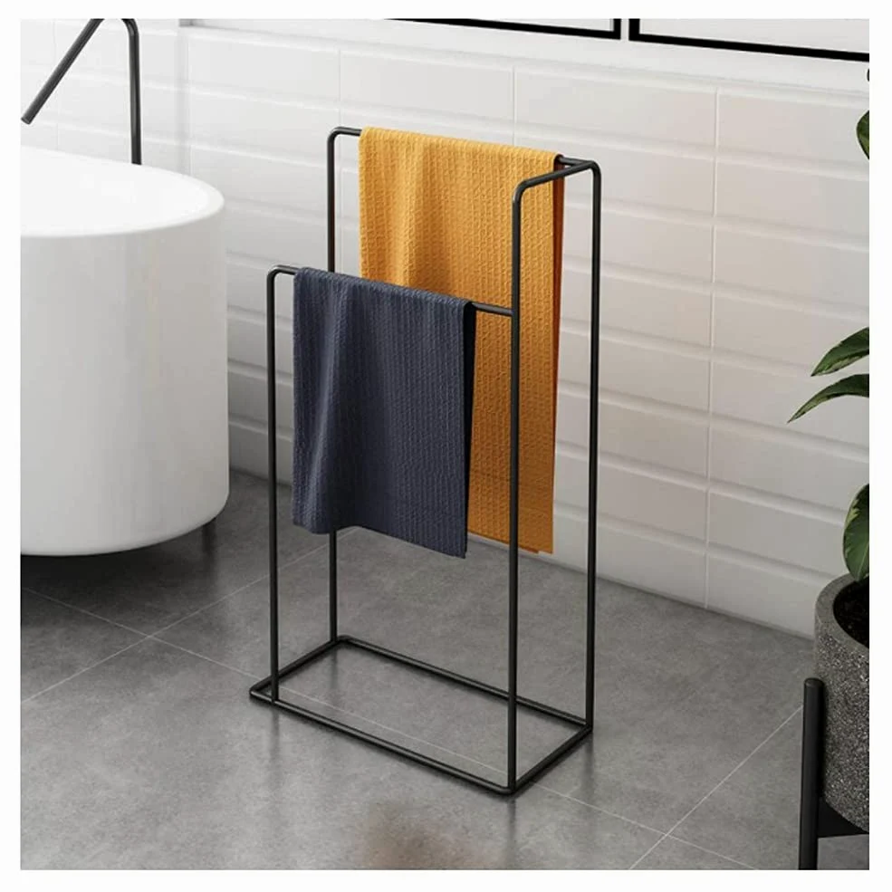 VASDEV portasciugamani da Bagno Esterno autoportante, portasciugamani in Metallo/Bianco (Nero)