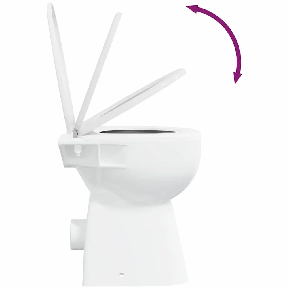 vidaXL WC Rimless Ceramica Bianco 50,5x36,5x50 cm Sedile Soft-Close Altezza Comfort +7 cm WC a Coppia Stretta Design Slim