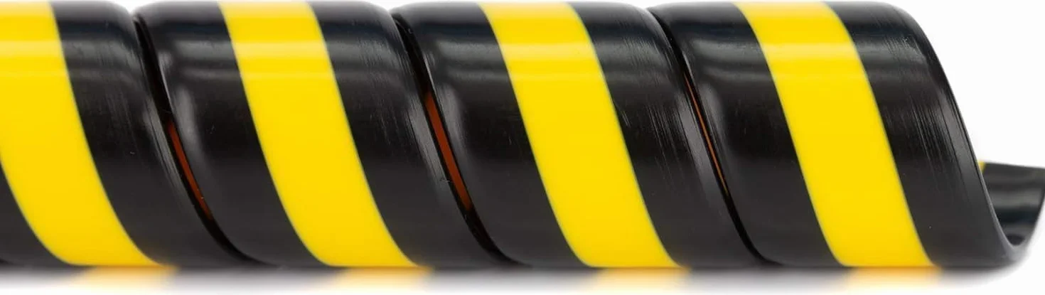 DUO Safe-Spirale Protezione a spirale per tubi idraulici Ø 32 mm, lunghezza 5 m, Spirale protettiva per cavi per il raggruppamento di tubi, colore: nero/giallo