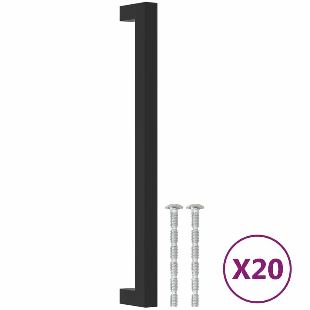 Maniglie per Mobili 20 pz Nere 224 mm in Acciaio Inox,Maniglie Moderne,Maniglie Cassetti,Maniglie per Mobili-3203656