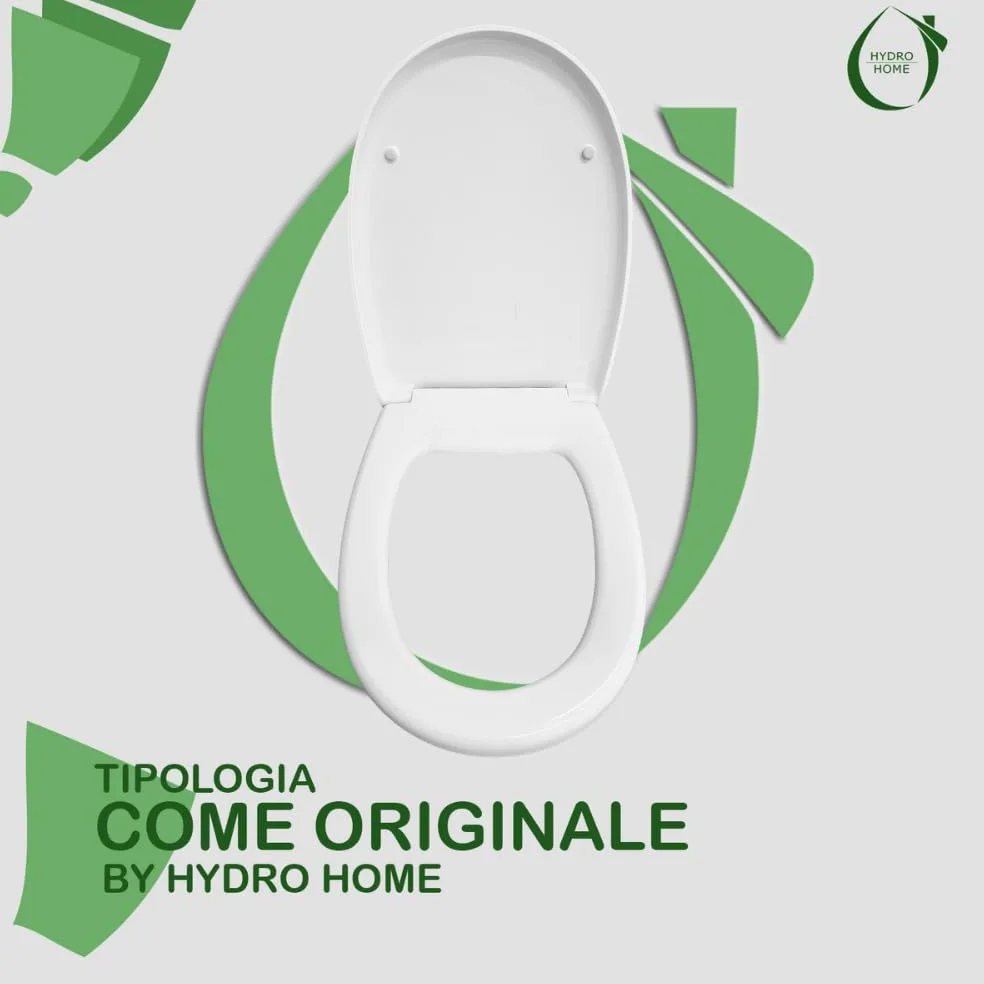 Copriwater Sedile Wc Loft Hidra Come Originale, In Plastica Termoindurente Avvolgente,Colore Bianco MADE IN ITALY