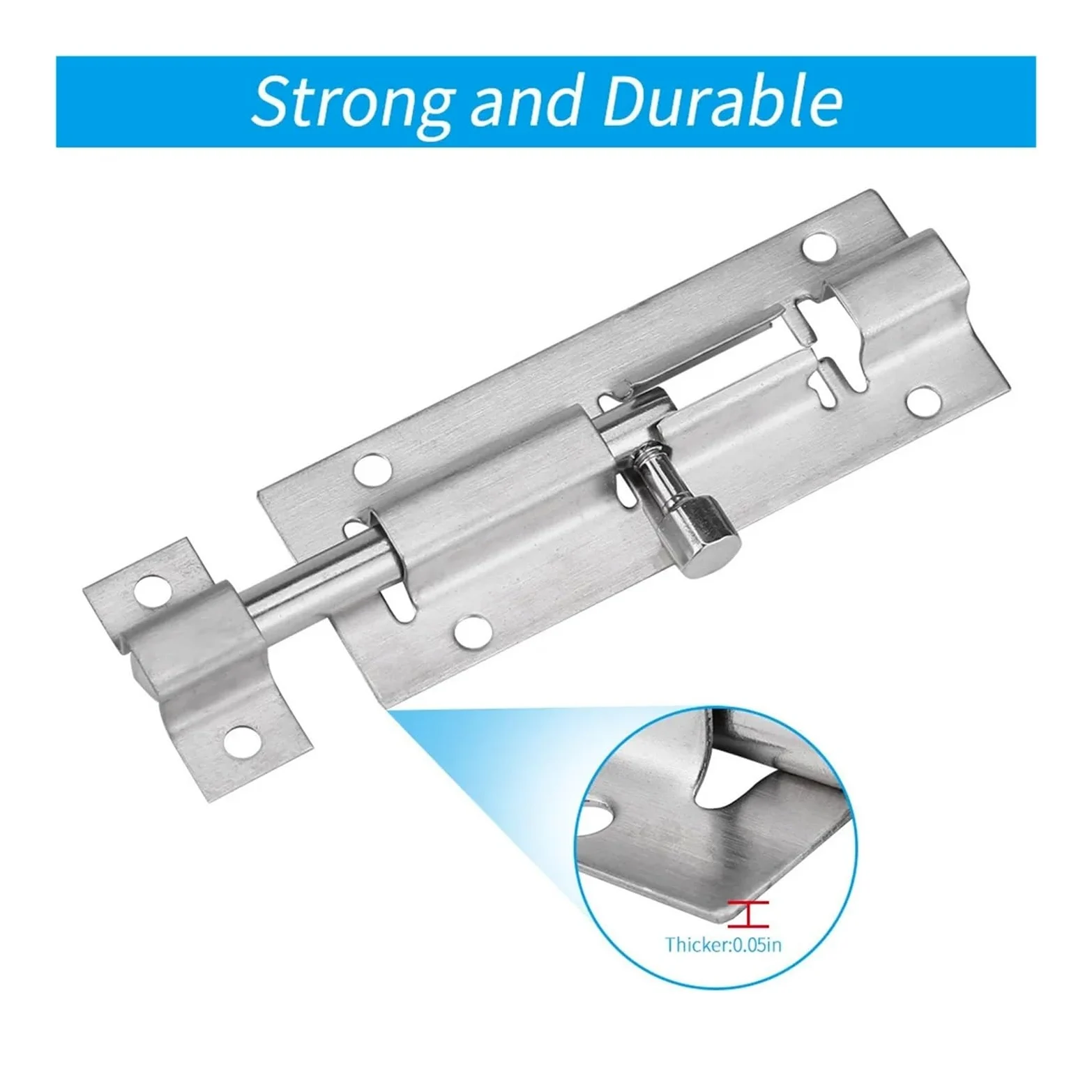 Chiavistelli Per Porte 2/4/6/8/10PC Porta In Acciaio Inox Serratura di Sicurezza Fibbia Finestra Fermo Addensato Cancello Scorrevole Torre Bulloni Fermo Cattura ferramenta for la casa(20Pcs)