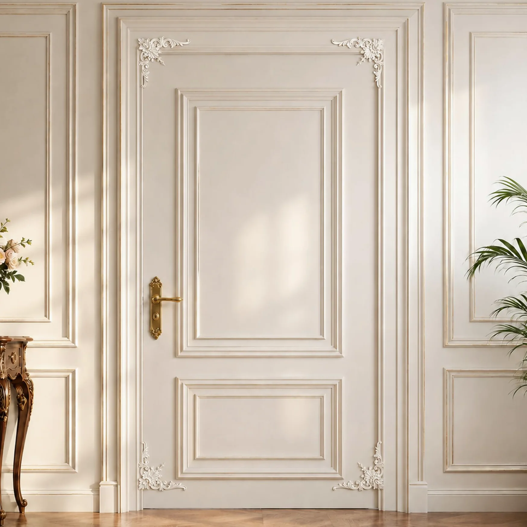 4 PCS Angolari Decorativi per Pareti E Soffitti in PU Modanature Angolari 3D con Decorazioni Floreali Profili Decorativi Verniciabili per Cornici E Angoli Elegante Finitura