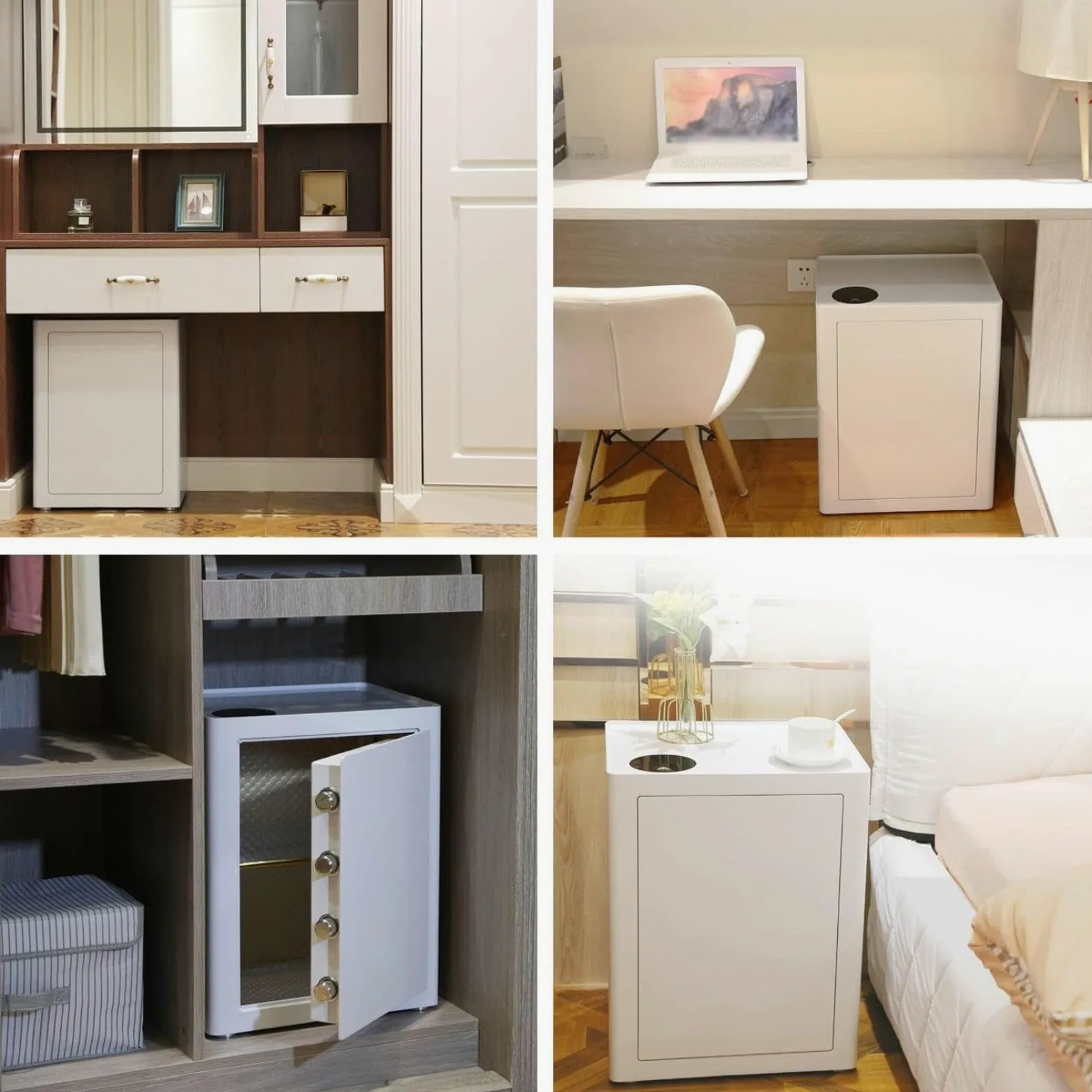 RLKHXBS Steel Home - per armadietto, cassaforte Elettronica Intelligente Impronte digitali con Doppio Allarme antimanomissione, Comodino Nascosto, Proteggi Contanti, Documenti sicuri, Gioielli,