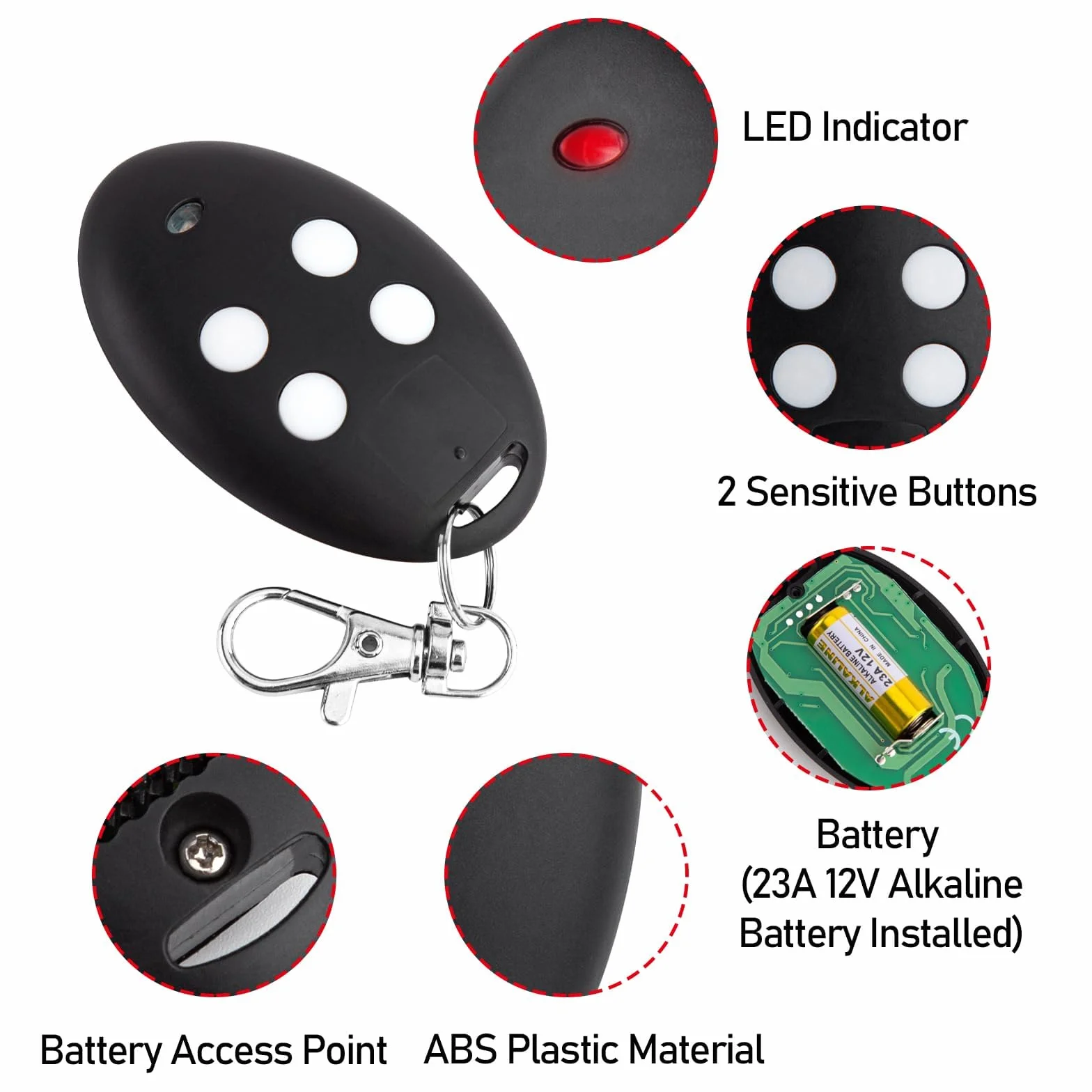 pepape telecomando porta garage per MITTO-4M, MITTO-2M, MITTO 2, MITTO 4, B RCB02, B RCB04, compatibile con 433.92MHz rolling code telecomando di ricambio