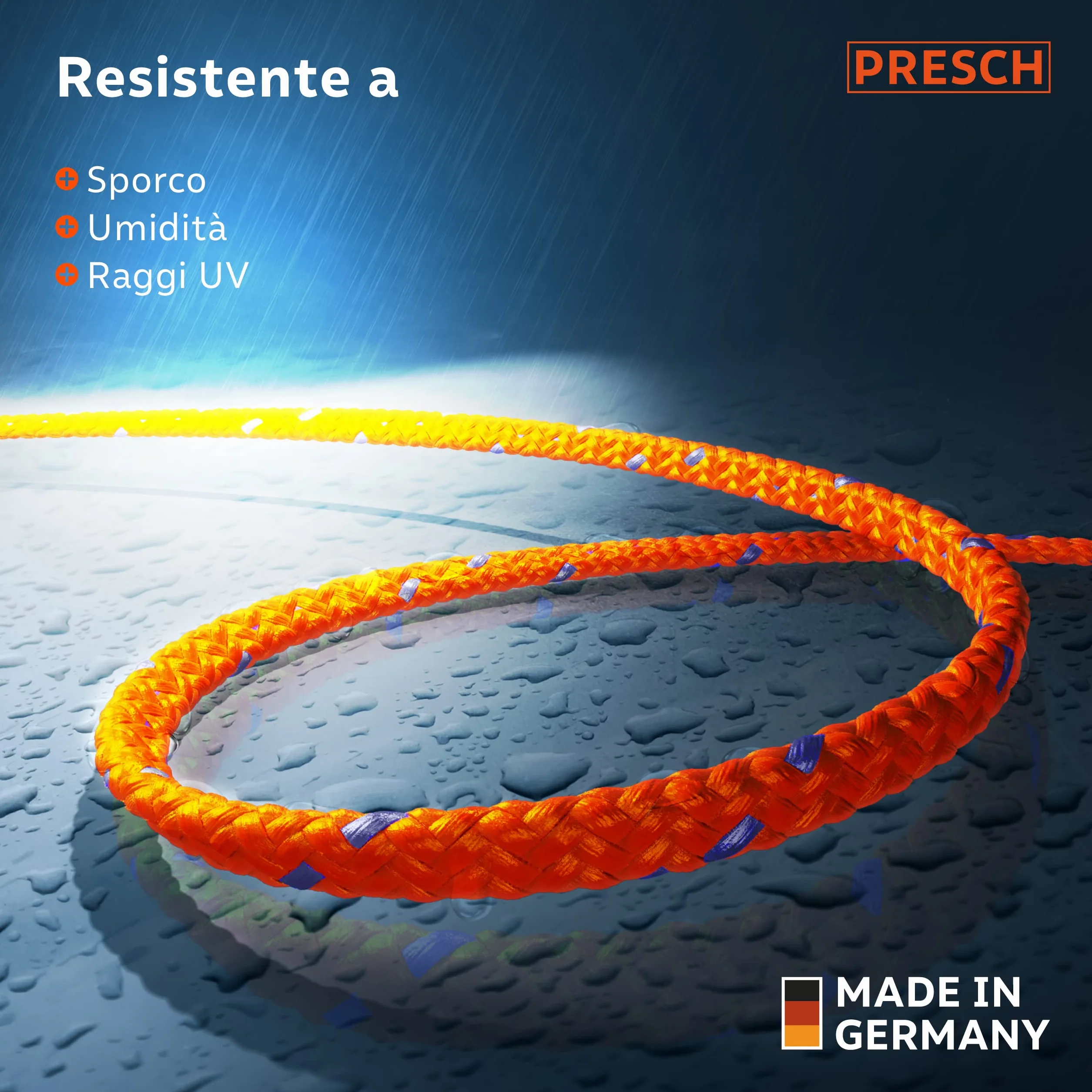 Presch Corda da muratore 100m | ⌀2,0mm | Poliestere | Corda da raddrizzamento resistente allo strappo e alle intemperie con bobina | Corda da costruzione resistente ai nodi
