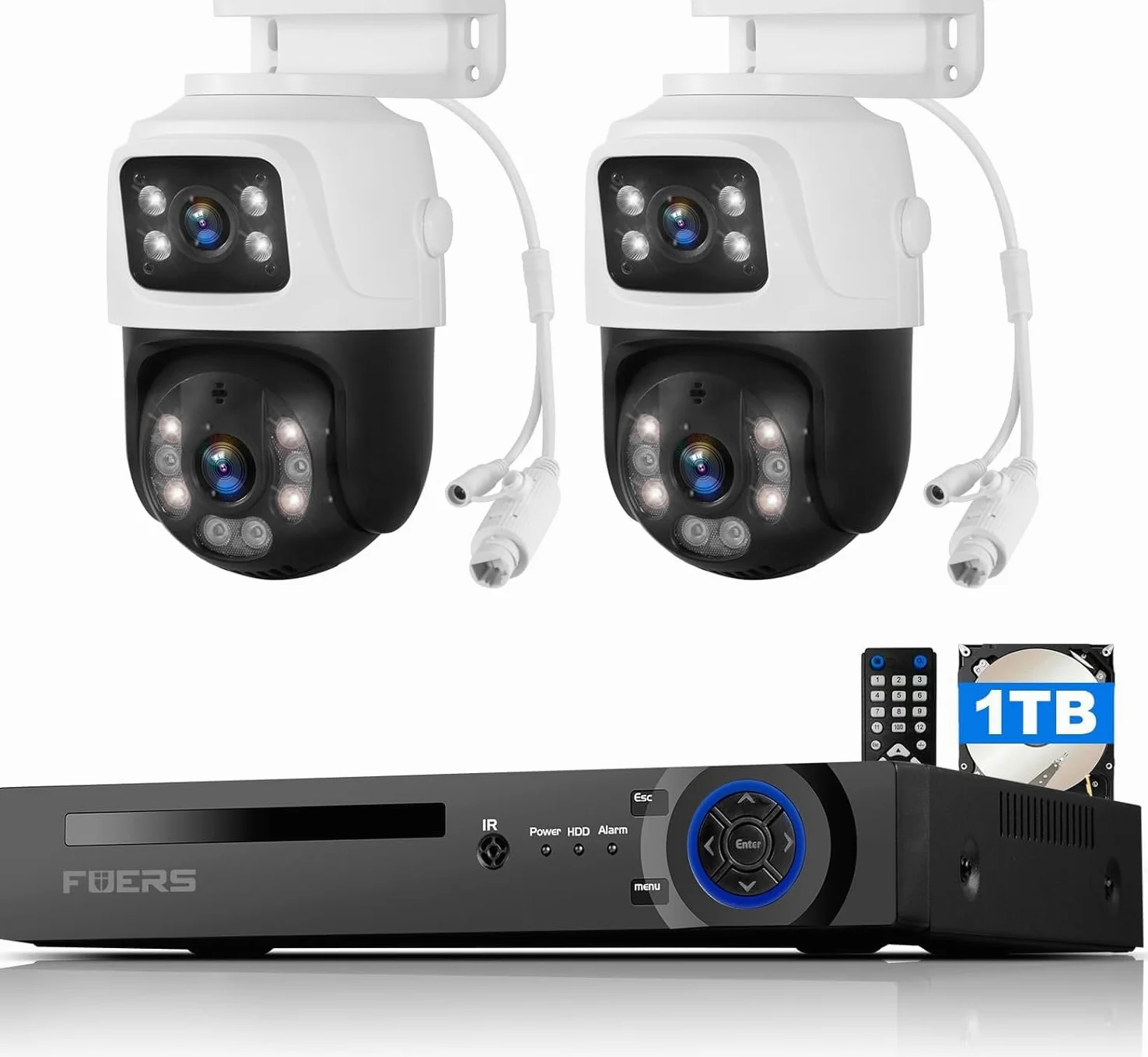 Set telecamera di sorveglianza esterna, 8CH POE con HDD da 1 TB, videoregistratore di rete per sistema di telecamere CCTV per la sicurezza domestica, funziona solo con telecamere IP 3MP/4MP/5MP/6MP