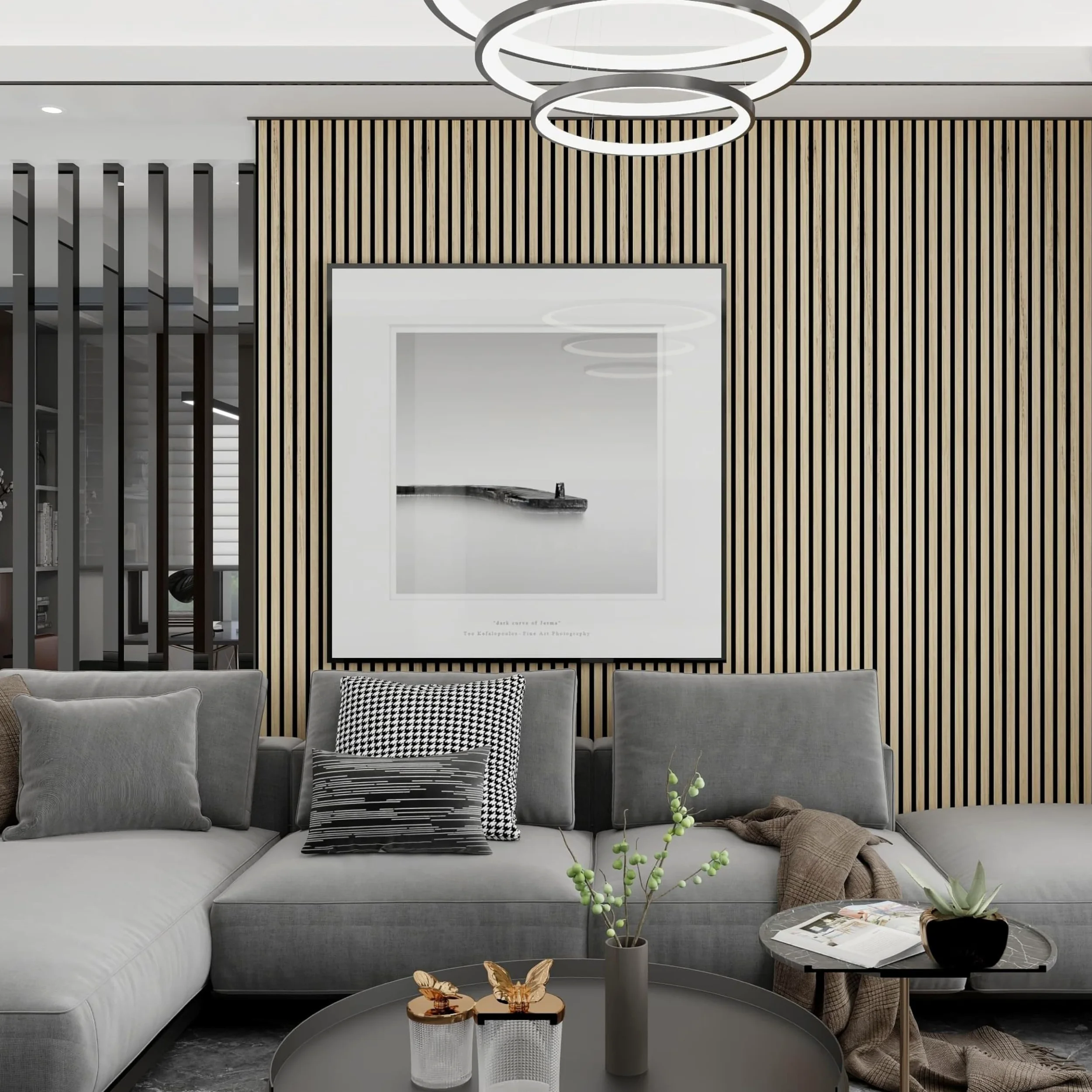 PROVISTON Pannelli acustici in legno 3D da parete in rovere naturale, 120 x 60 cm, 18 mm, pannelli in legno MDF su feltro fonoassorbente, decorazione da parete per soggiorno, camera da letto, cucina