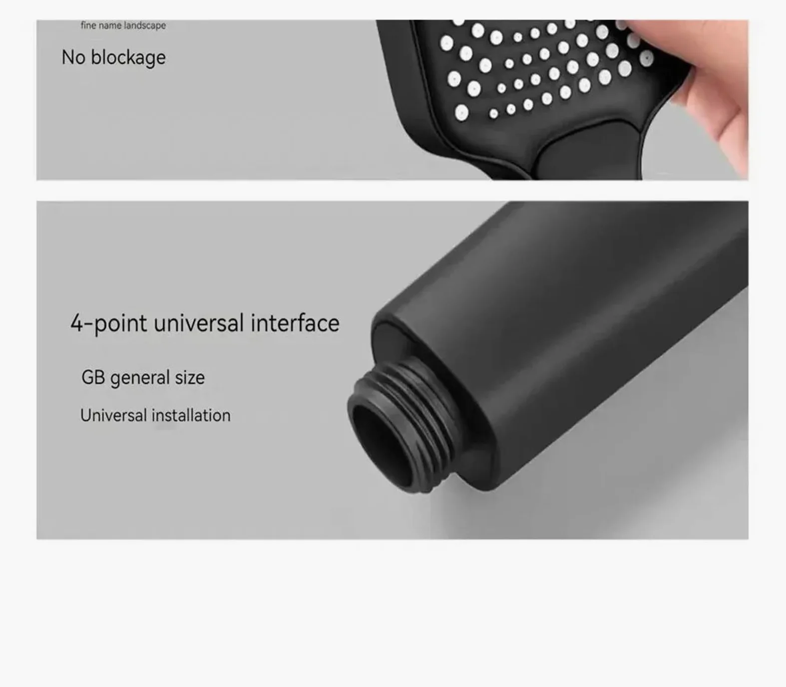 Soffione doccia regolabile, soffione a pioggia a 3 modalità, soffione doccia a portata elevata, miscelatore doccia ad alta pressione per risparmio idrico(Black)