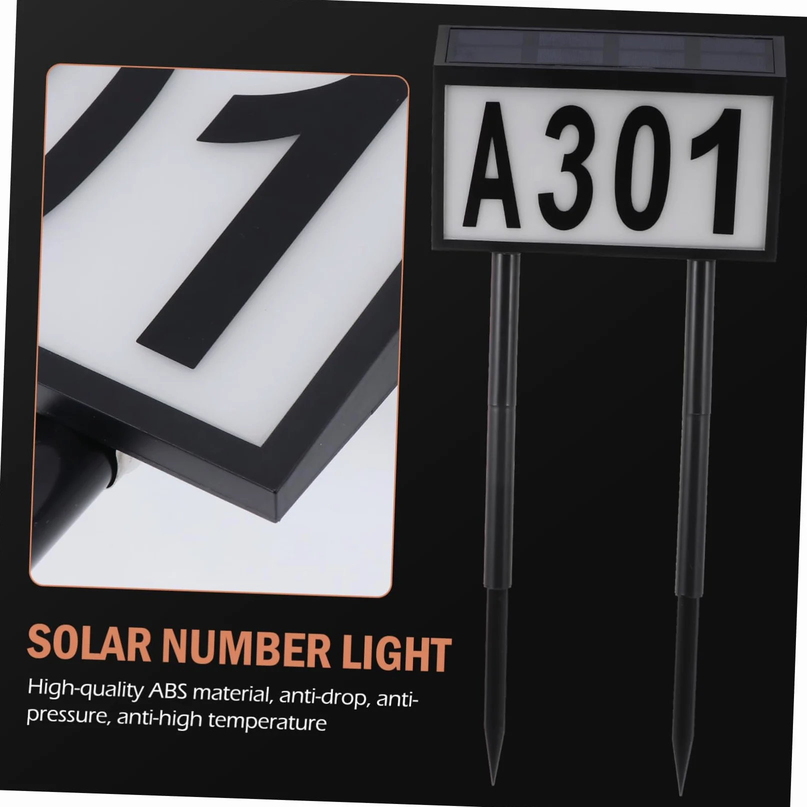 NUOBESTY Luce Solare per Numeri Civici Led, Lampada Numerica 5 Lettere e 3 Gruppi di Numeri, Targa Indirizzo Sensore Crepuscolare per Esterno, Kit per Segnalazione Casa Notte