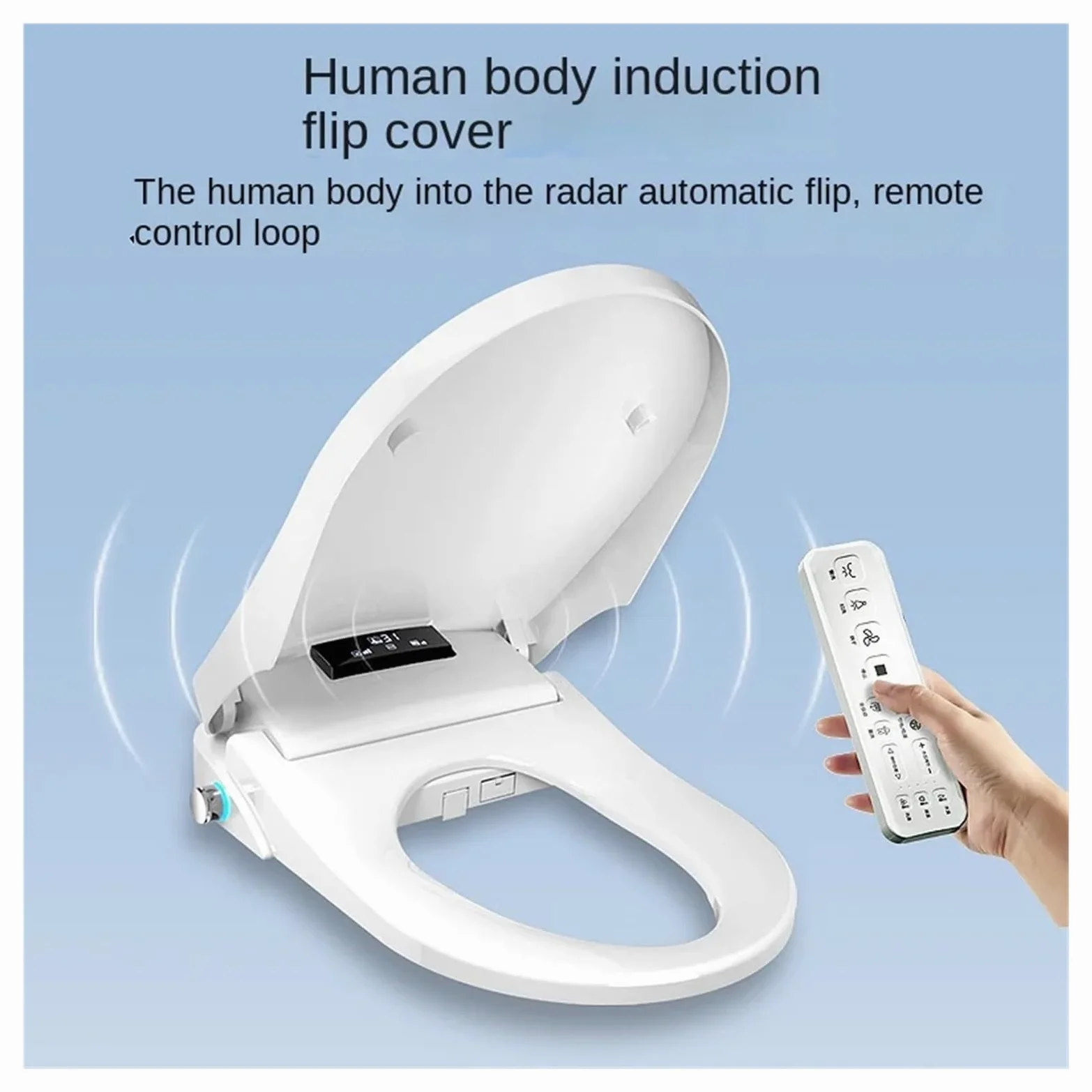 Tavoletta WC Chiusura Ammortizzata Sedile bidet automatico con funzione di riscaldamento, sedile WC intelligente universale a forma U e D(51.5 Automatic cover,220V-230V)
