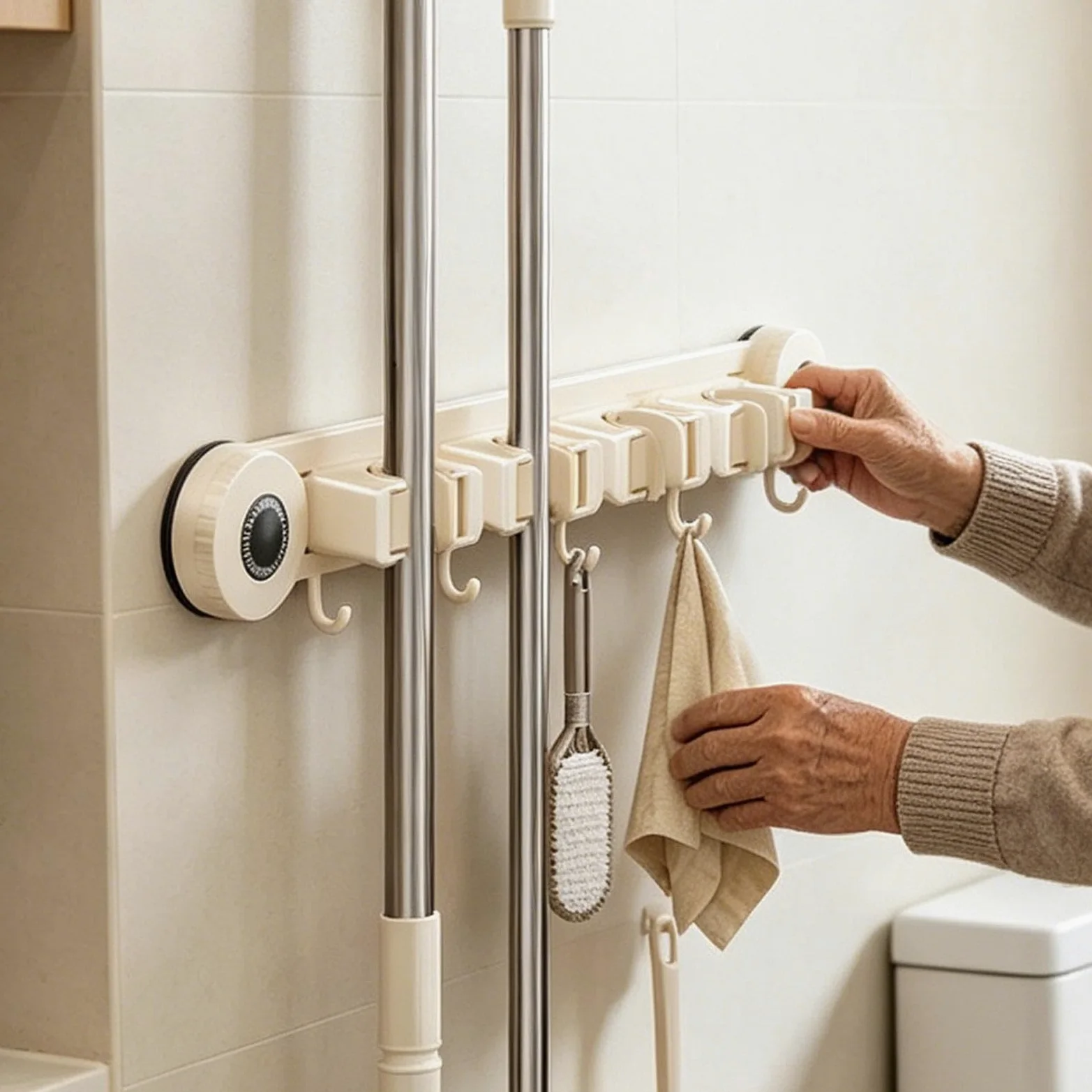 Porta Da Parete Supporti A Antiruggine Multiuso Resistenti A Carichi | Organizer Da Parete Per Scope Per Dormitorio Ufficio Appartamento Camera Da Soggiorno Bagno