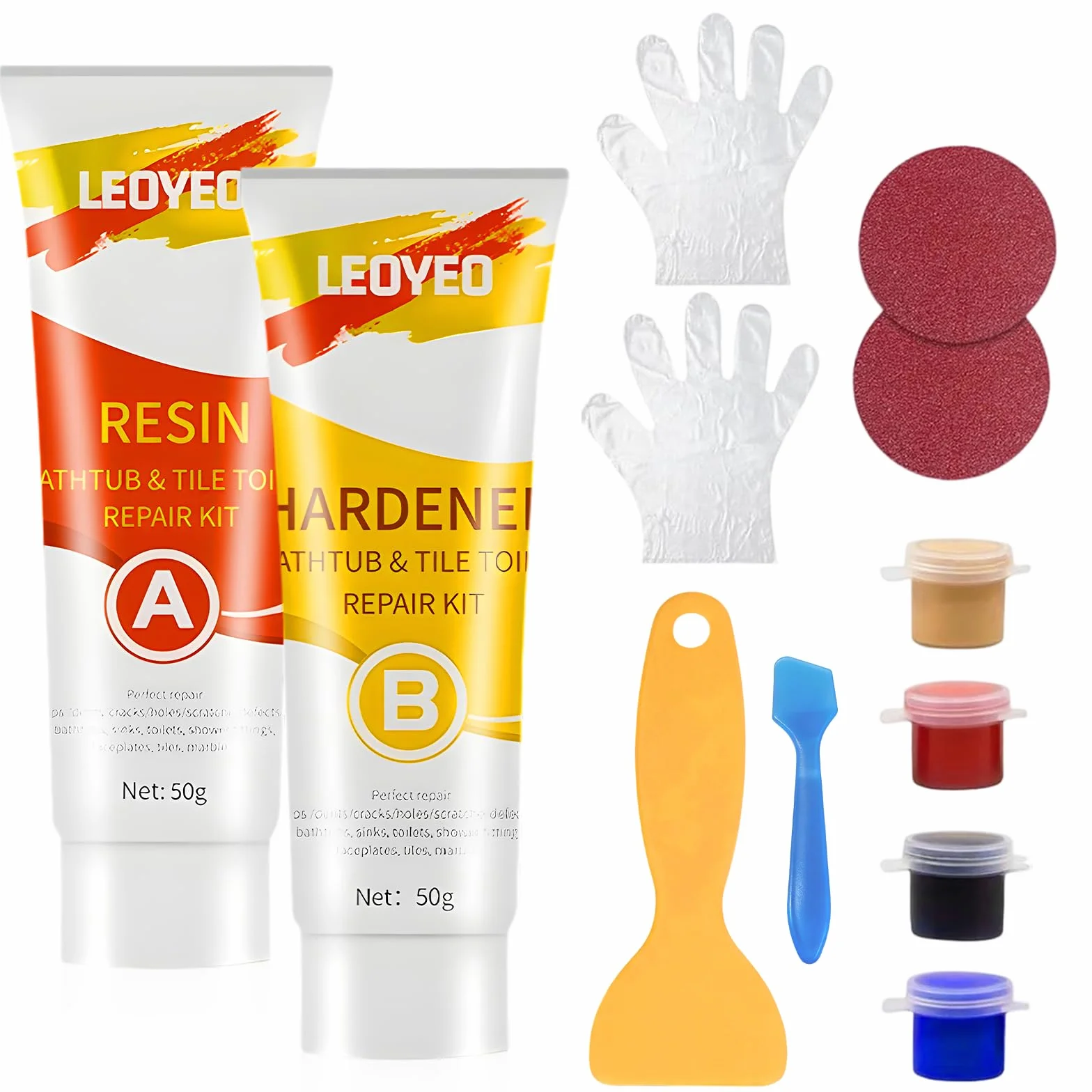 Kit Riparazione Piastrelle Gres Porcellanato Vasca da Bagno per Buchi Crepe Graffi