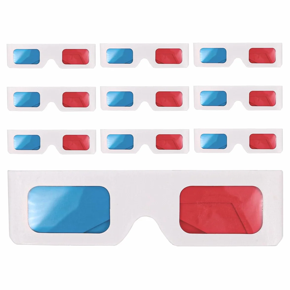 10Pcs Occhiali di Carta 3D per Film Carta Anaglifica Occhiali 3D Visualizzazione Video Virtuale 3D Vetro Video 3D per Film TV Home Theater ECC.