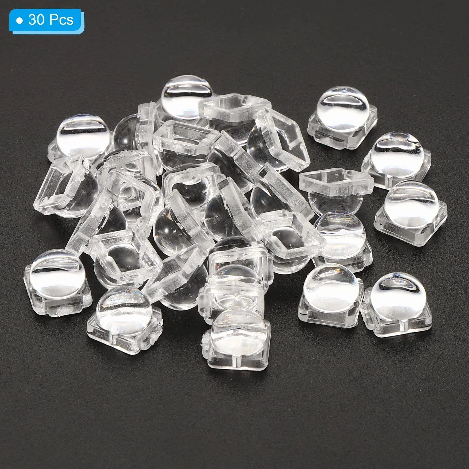 PATIKIL LED Convesso Lente, 30pz 30 Gradi Fascio Angolo Acrilico LED Ottico Convesso Condensatore Obiettivo per 5050 LED Striscia Lampada Perline