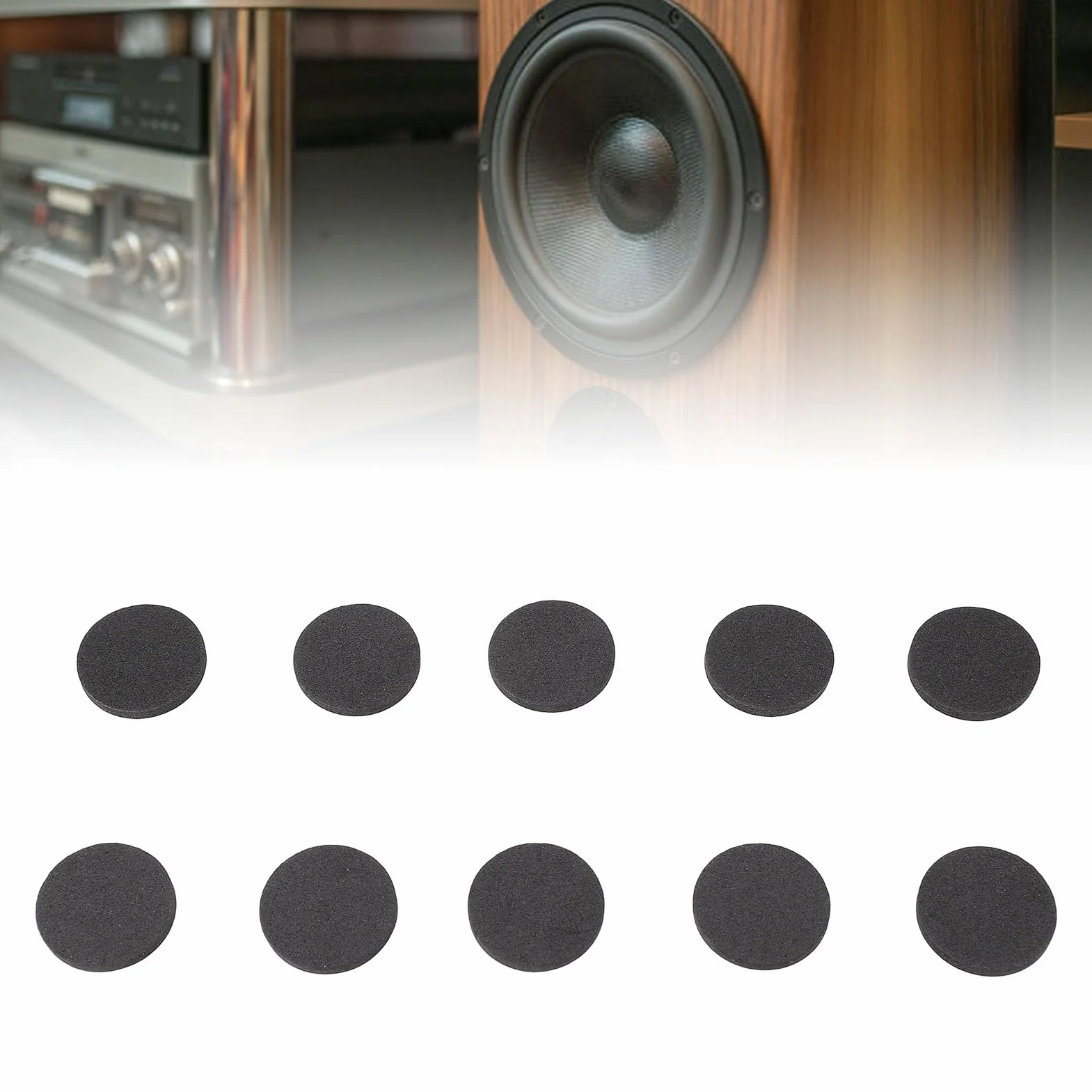 Fockety Pad di Isolamento per Altoparlanti, 50pcs Authesive Altoparlanti Anti Vibration Pads Eva Foam Pads Anti Slip Cushioning Pads per Altoparlanti CD Player