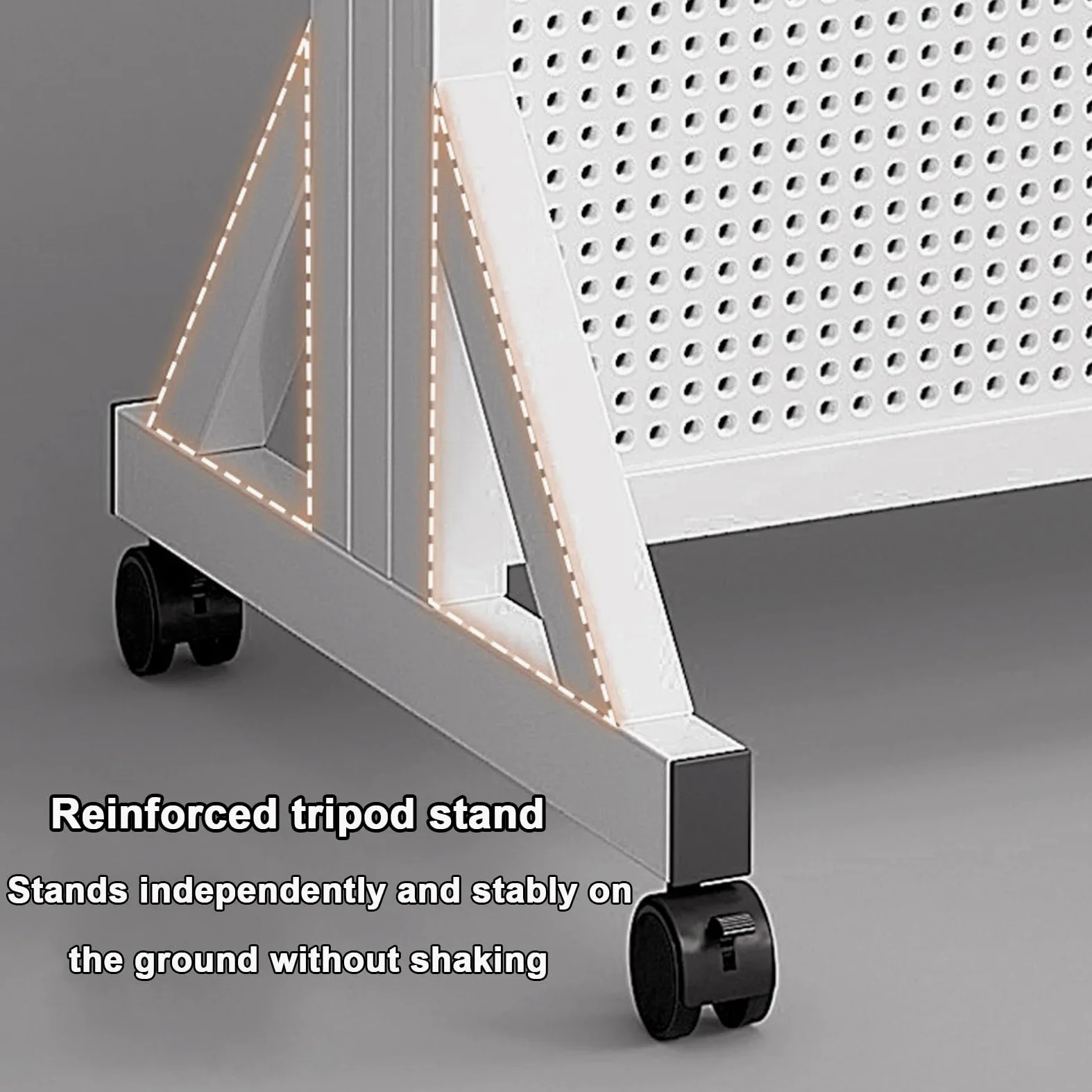 Generico Pannelli forati in Metallo - Kit Organizer per Utensili con 20 Ganci e rotelle per Garage, Ufficio, Cucina - Soluzione di stoccaggio a Parete Resistente (100x120 cm)