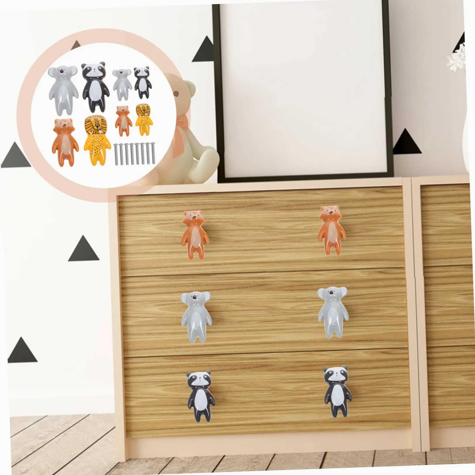 EXCEART 8 Pomelli a Forma di Animale in Ceramica Decorativi, Facili da Installare Manopole di Ricambio per Armadio e Guardaroba per Cameretta
