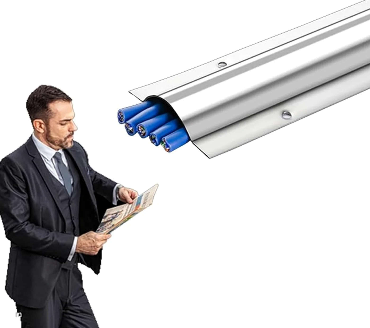 canalina passacavi muro Canaletta For Cavi In ​​acciaio Inossidabile Da 39'' Di Lunghezza, Occultamento Cavi, Canale Di Copertura Cavi For Vialetto(Holds 40 wires)