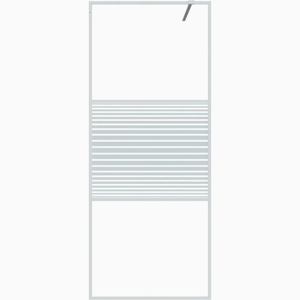 Walkin - Parete doccia per doccia a pavimento, 80 x 195 cm, in vetro trasparente ESG, con telaio in alluminio, regolabile, paraspruzzi, parete divisoria in vetro, telaio profilato stabile