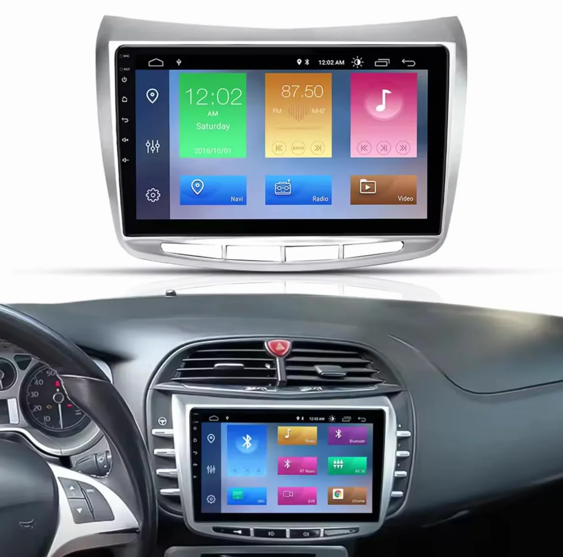 Lancia Delta [2008–2014] Autoradio CarPlay, Android Auto, 9 Pollici Touch GPS, Bluetooth, DSP, Wi-Fi, USB, Retrocamera, Playstore OCTACORE 4GB RAM 32GB ROM