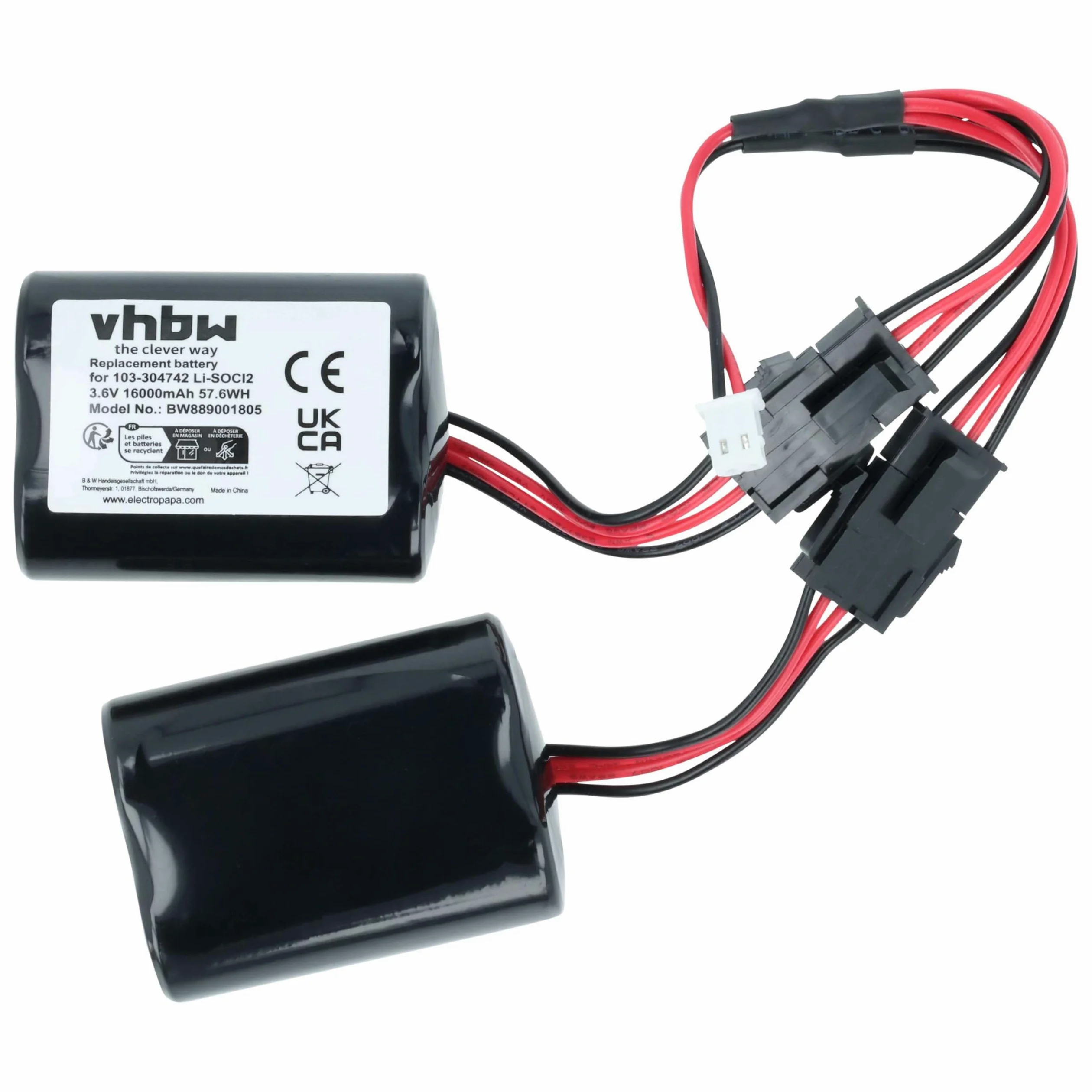 vhbw batteria compatibile con Visonic PowerMaxPro SR-740-PG2 sistema d'allarme, serena esterna wireless (16000mAh, 3,6V, Li-SOCl2)