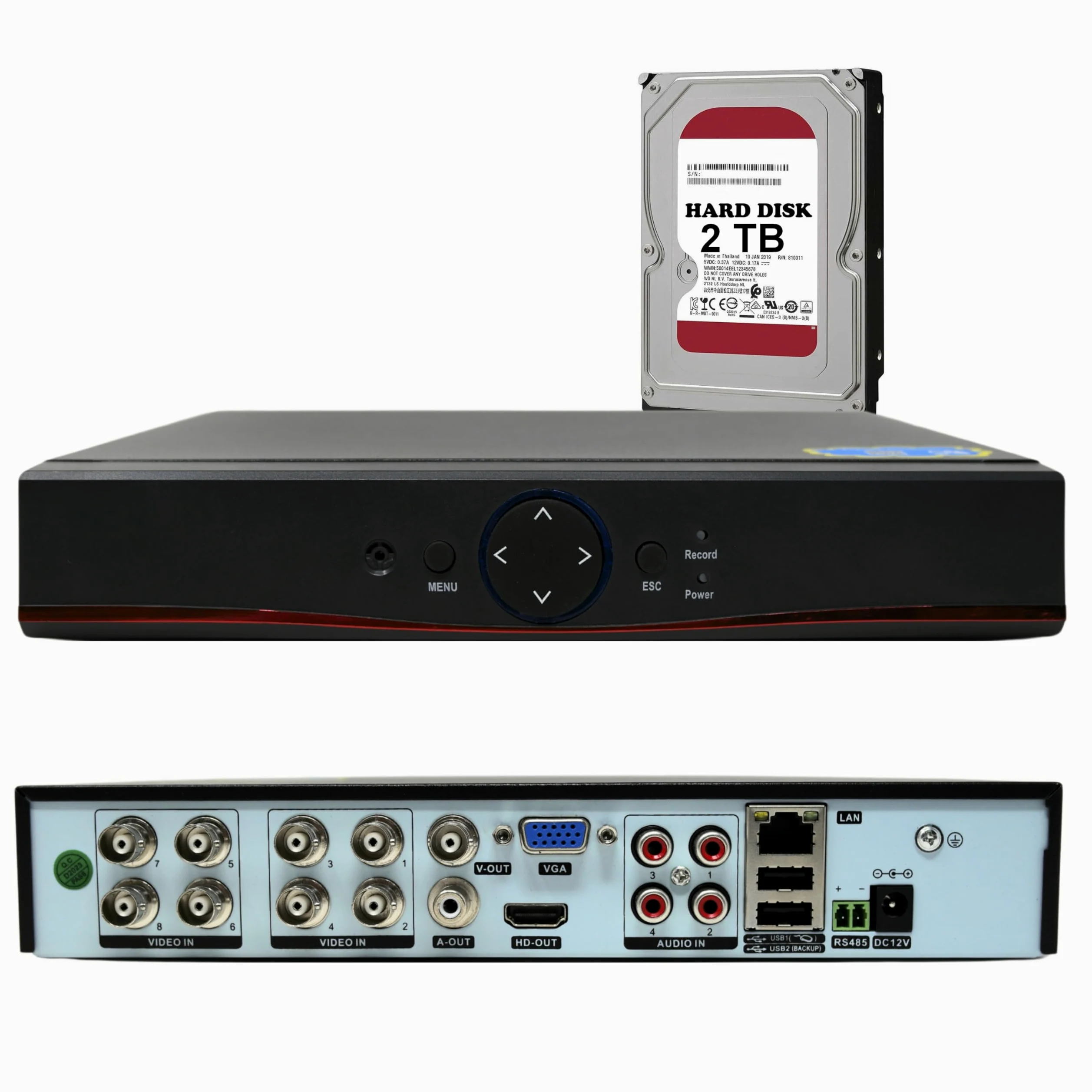 DVR 8 CANALI CON HARD DISK 2 TERA IBRIDO 2 MPX 5 IN 1 P2P CON USCITA VIDEO BNC COMPATIBILE CON TUTTE LE TELECAMERE…