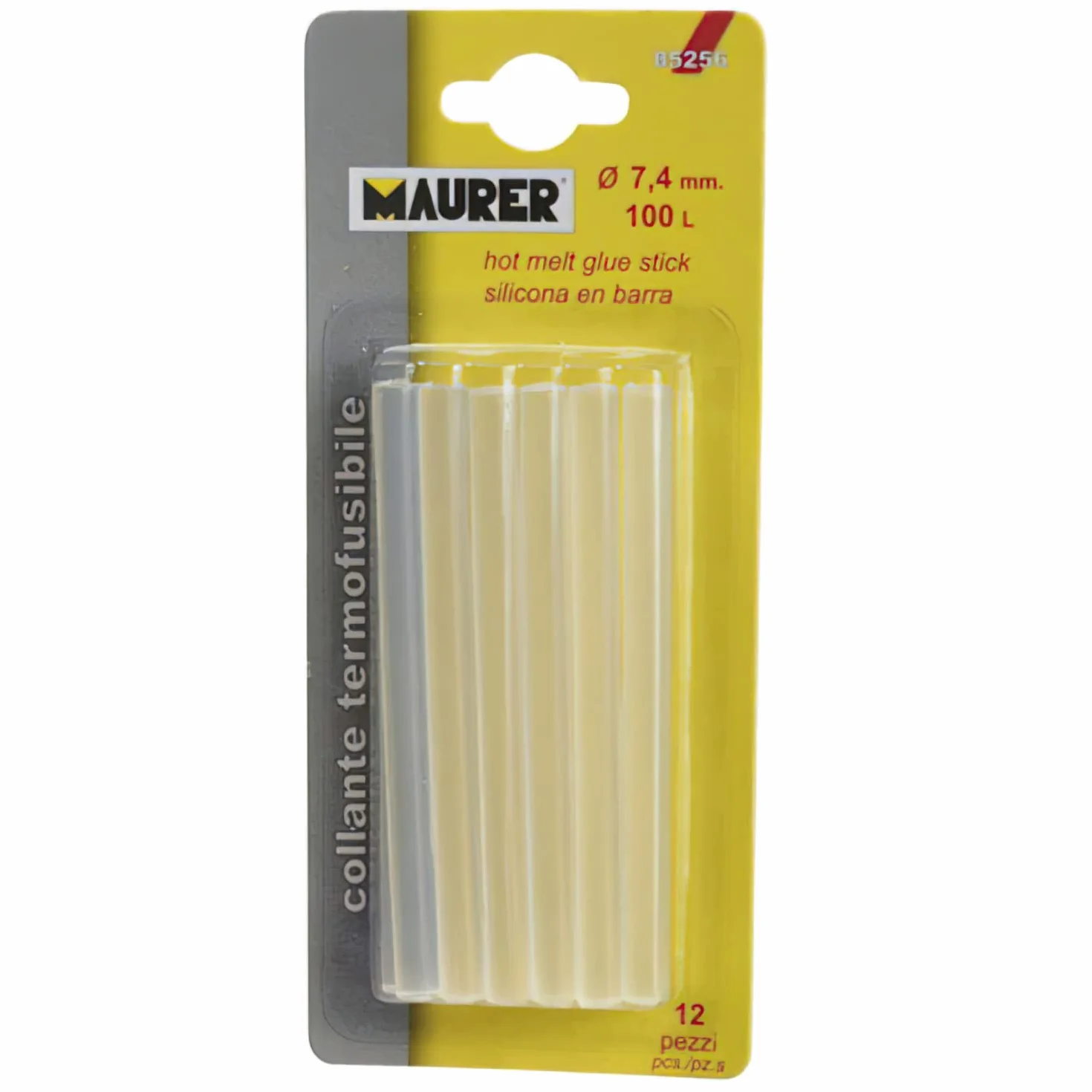 MAURER Stick Termocolla 7,4 mm 12 bastoncini per pistola incollatrice
