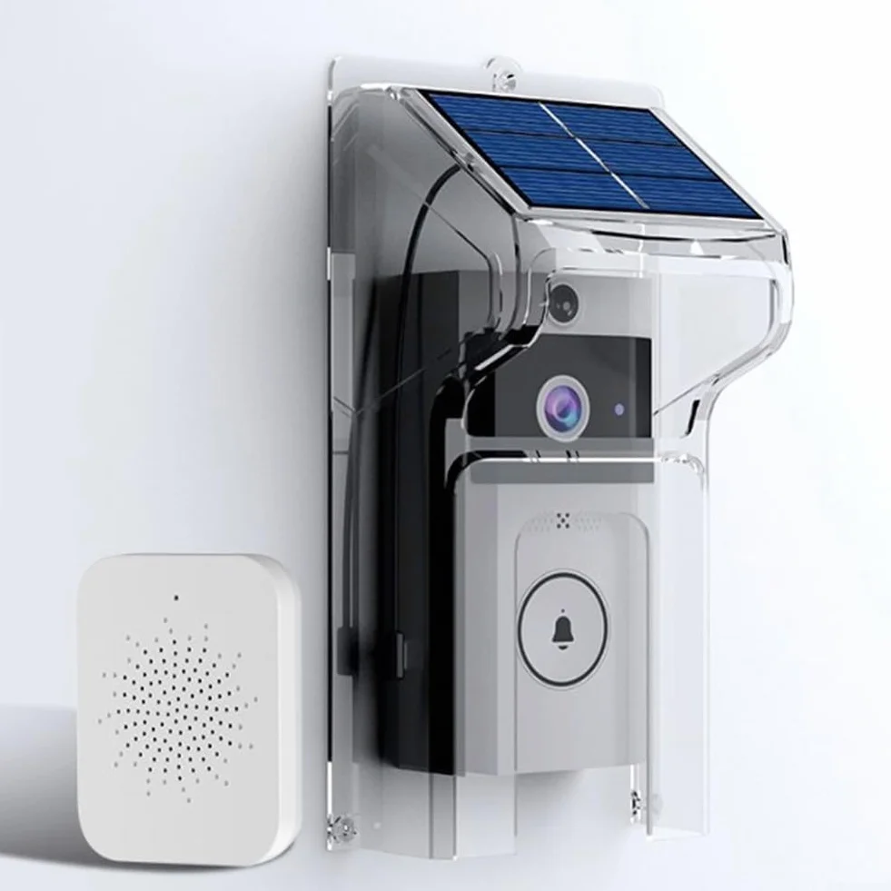 Videocitofono wireless Wifi, a energia solare, con copertura antipioggia impermeabile, citofono bidirezionale per casa e ufficio