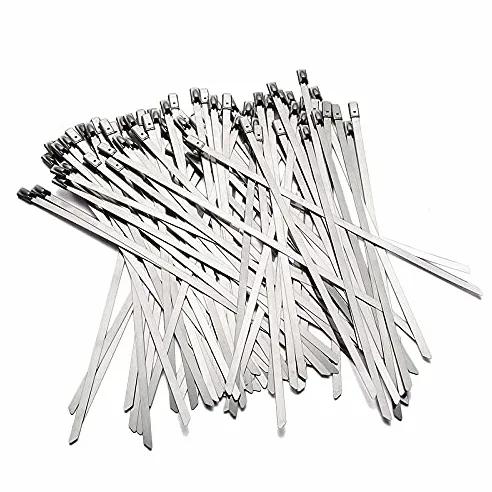 Fascette 100 PZ 7.9 * 100/200/250/300/350/400/500/600mm Fascette in Metallo in Acciaio Inox Cravatte Cinghie di Scarico Tubo di Induzione Fascette Cavi(7.9mmx500mm)