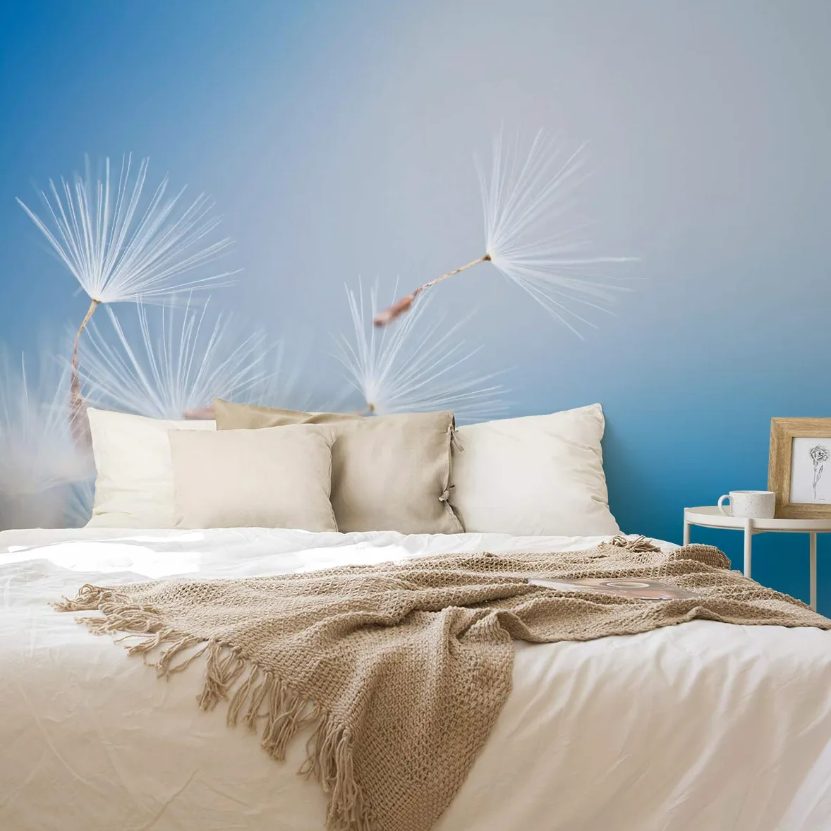 Muralo Carta da Parati 3D, Soffione, Natura - 315x210 cm | Rivestimento murale decorativo disponibile in tessuto non tessuto o autoadesivo, stampa nitida, posa facile, arredo moderno