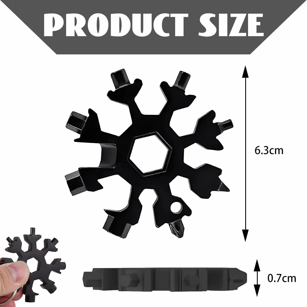 18-In-1 Multi-Tool Snowflake, Portatile Acciaio Attrezzo Campeggio Avventura