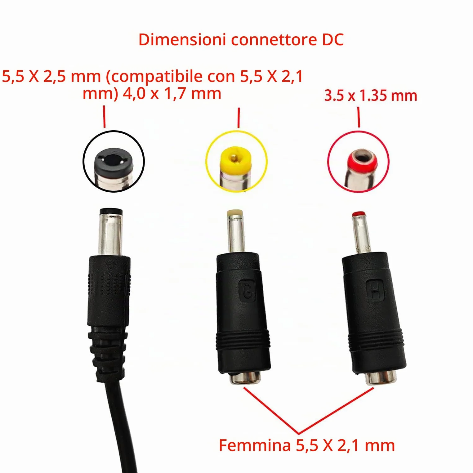 JZK Adattatore di alimentazione DC 6 V 1 A 1000 mA. Caricatore da 6 V, adattatore di ricarica da 5,5 mm x 2,5 mm, con connettori da 3,5 mm x 1,35 mm e 4,0 mm x 1,7 mm