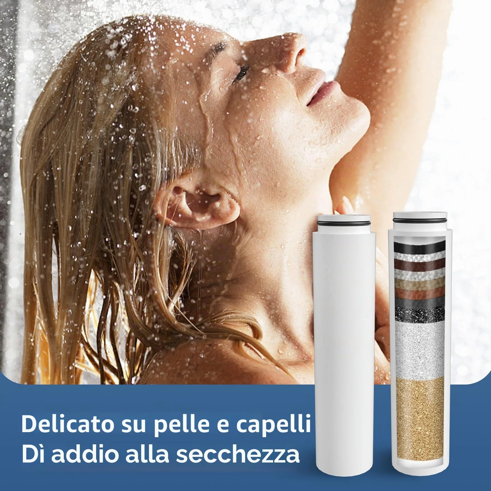 Filtri di ricambio compatibili con soffione doccia Cobbe: eliminano il cloro e le impurità per una pelle e capelli in migliore salute (Set di 4)