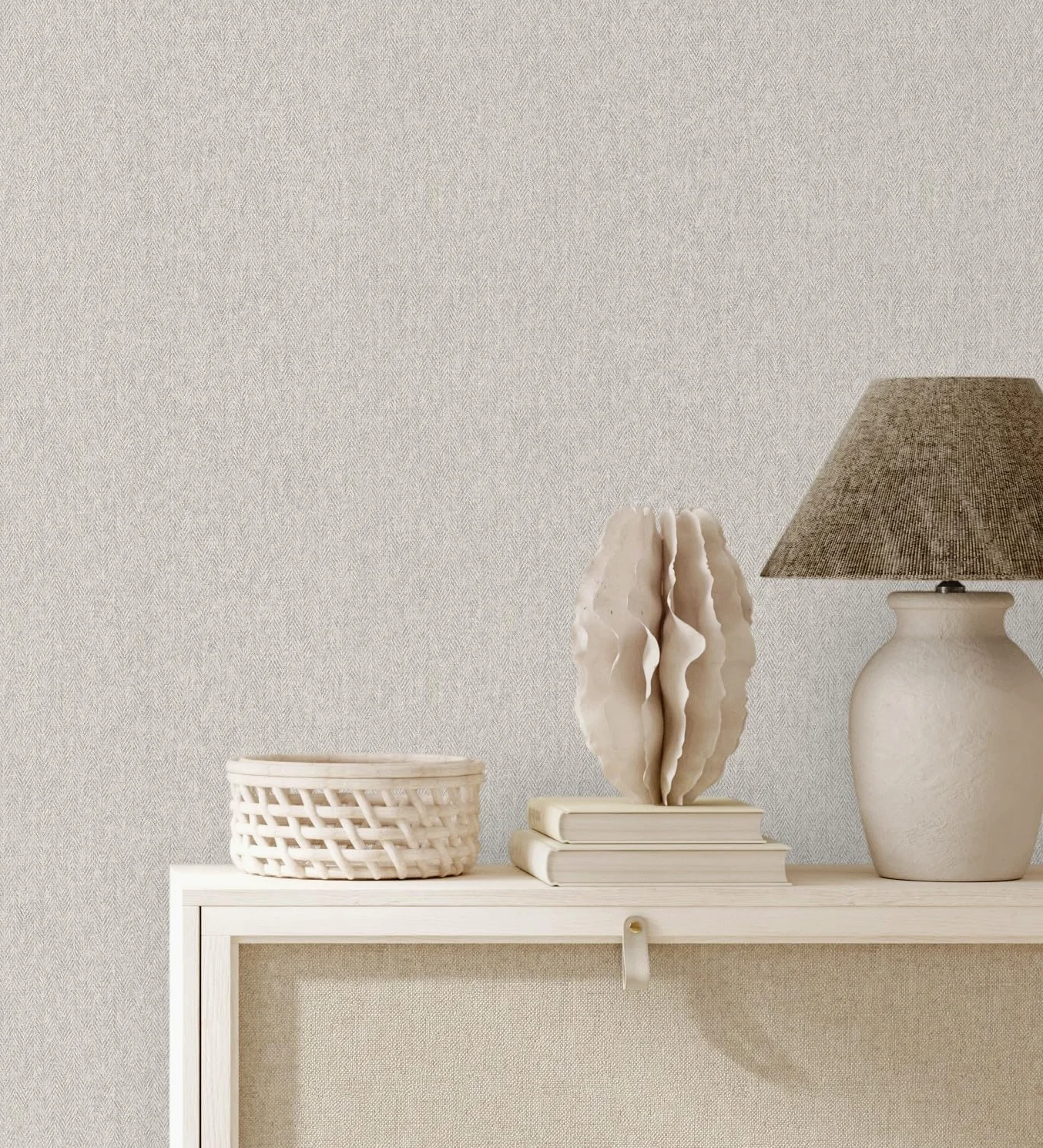 GAULAN 683564 - Carta da parati a spina di pesce con microtexture in tonalità grigie per pareti soggiorno camera da letto corridoio sala da pranzo - Rotolo di 10 m x 0,53 m