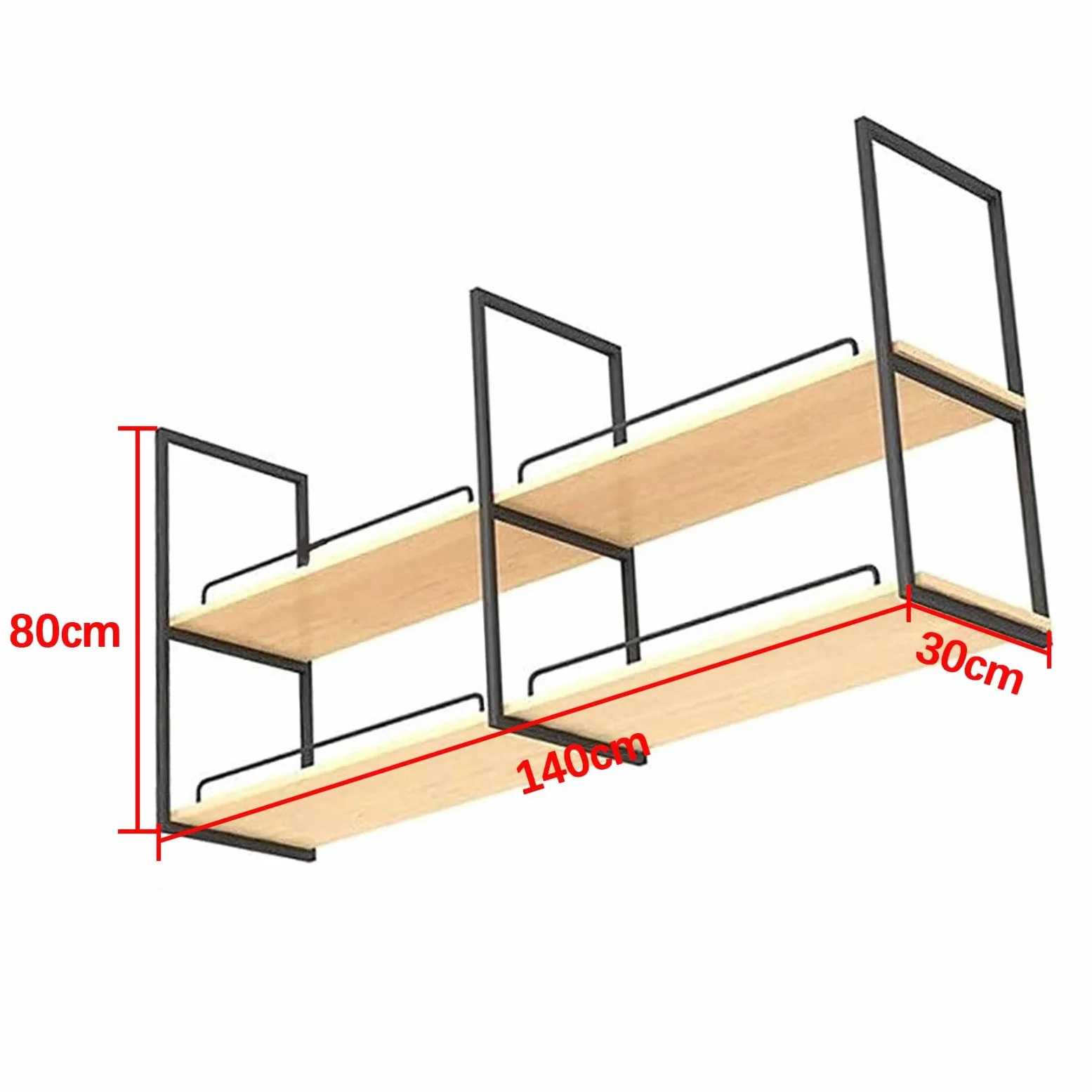 Mensole da appendere in ferro da parete, elegante espositore da soffitto per cucina, bar e piante, facile da installare, portaoggetti decorativo con guardrail - Supporto artistico salvaspazio