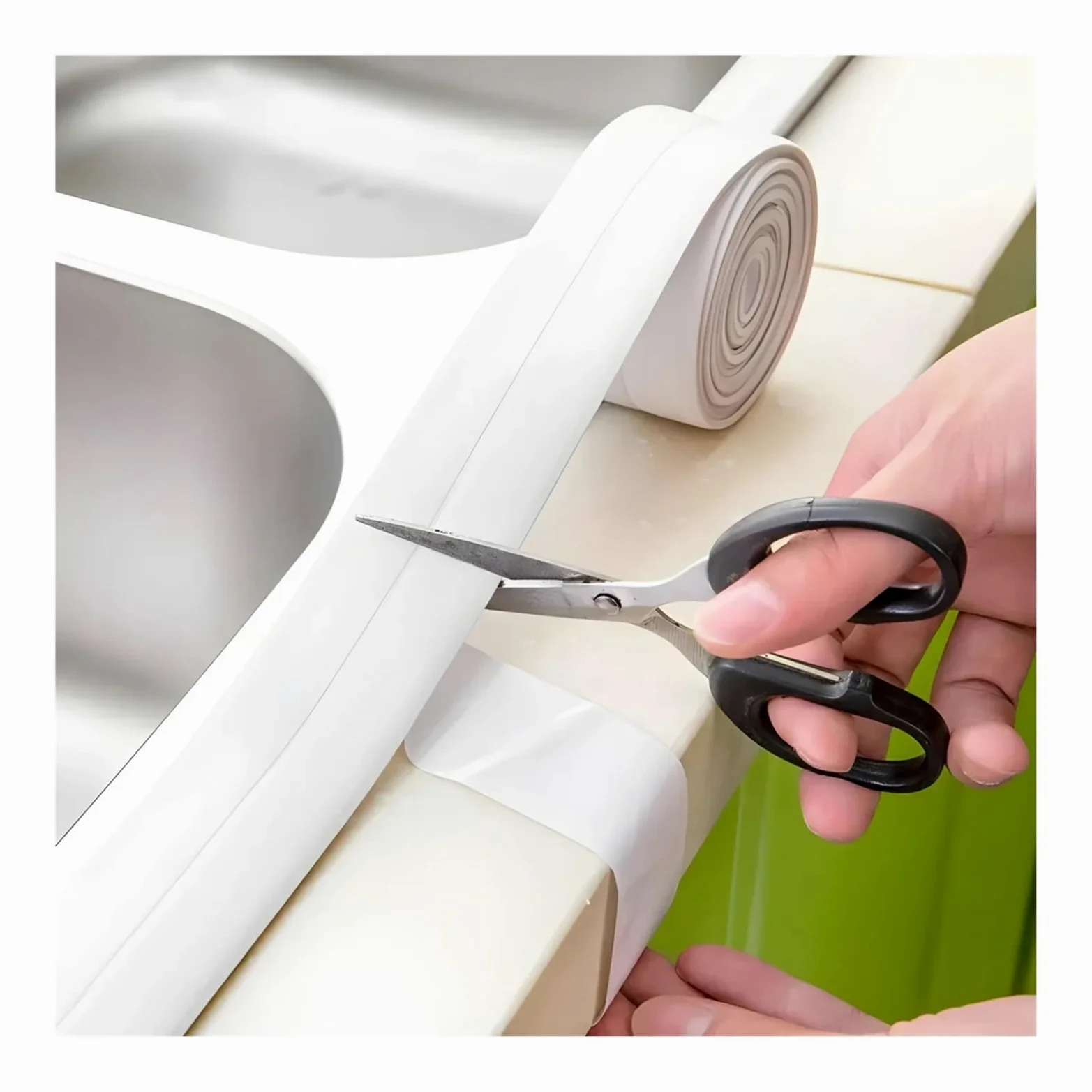 Nastro sigillante, 2 Rotoli di PVC Autoadesivo for Bagno, Vasca da, Colla Parete, lavello Cucina, sigillante for(Blue)