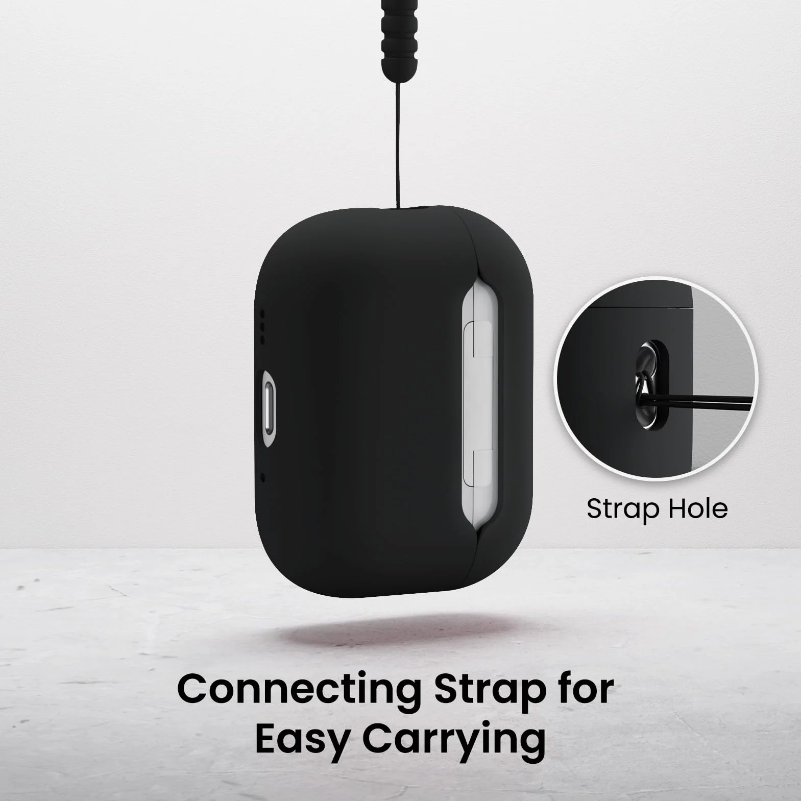 ORNARTO Cover per AirPods Pro 3 (2025), Custodia Compatibile con AirPods 3 Gen in Silicone Liquido Premium (Interno Rigido Indeformabile),con Cordino e Strumento di Rimozione,Nero