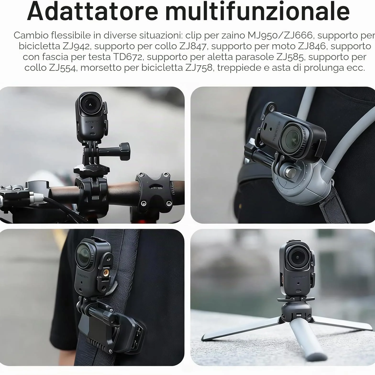 Telaio protettivo Gabbia Plastica per DJI Osmo Nano, Verticale-Orizzontale Adattatore Supporto Espansione Staffa Accessori per DJI Osmo Nano per treppiede/bastone selfie/zaino bicicletta clip