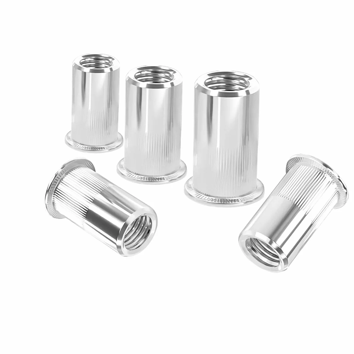 Qrity 50 Pezzi Rivetto a Testa Piatta in Acciaio Inossidabile M5 Dadi Rivetti
