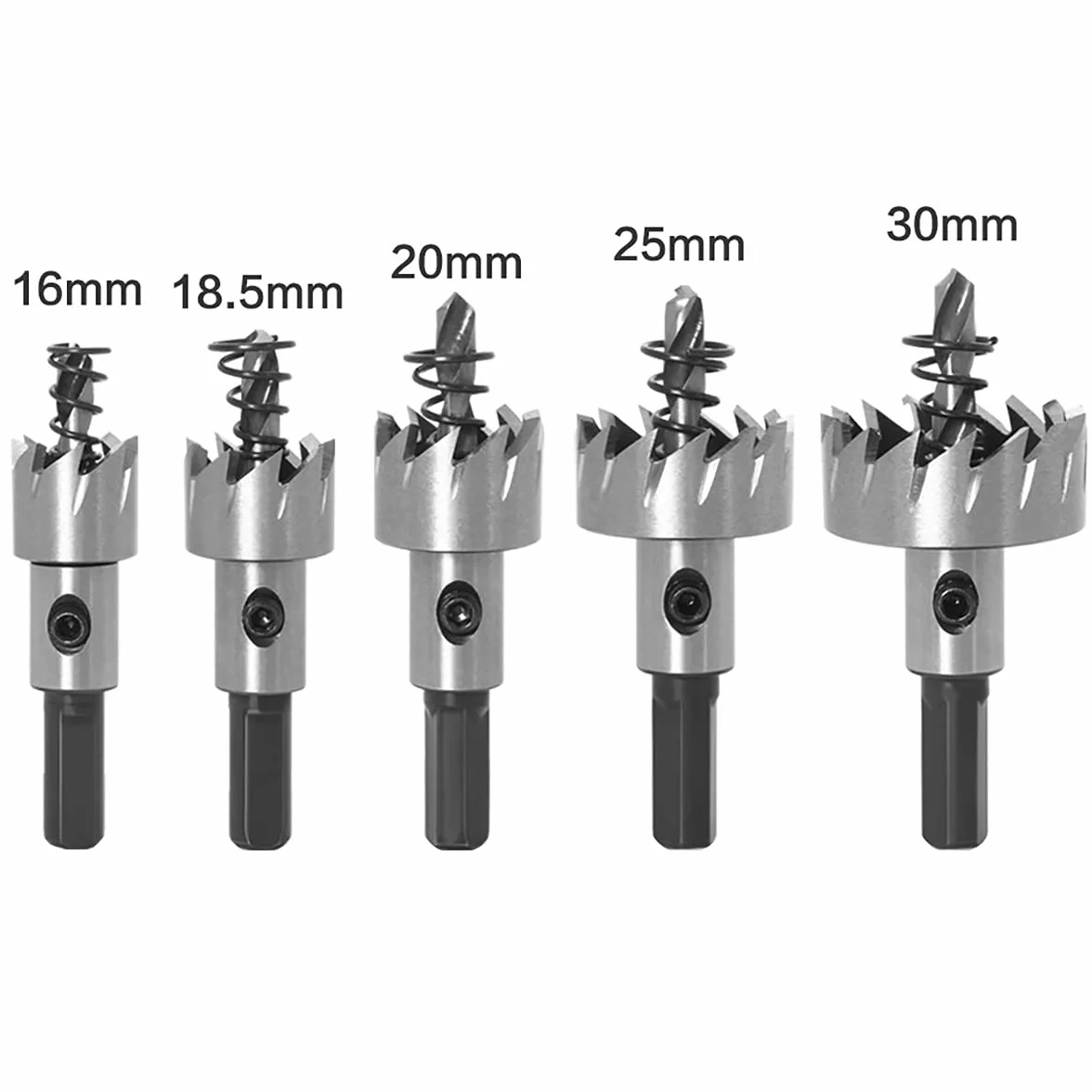 TOPWAY HSS Set Seghe a Tazza 5 pezzi 16-30mm Fresa Acciaio Alta Velocità Punte Trapano Taglio Circolare