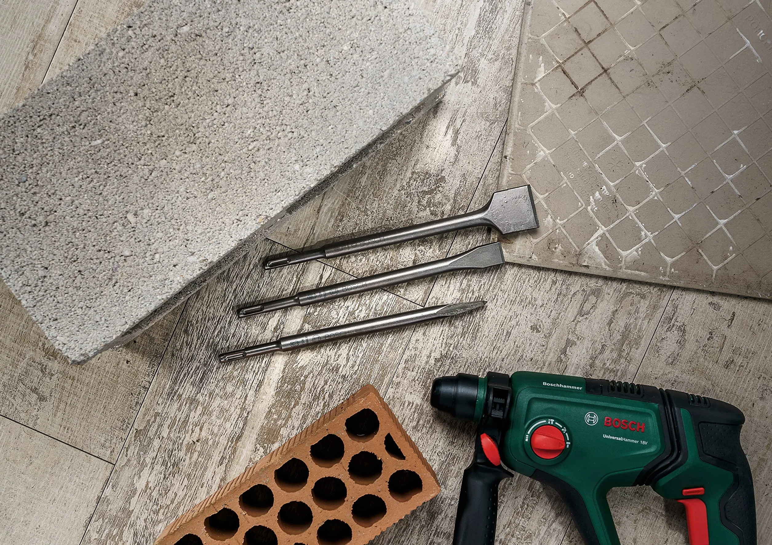Bosch Set di Scalpelli SDS Plus 3 pz. per Calcestruzzo e Muratura 0/20/40mm